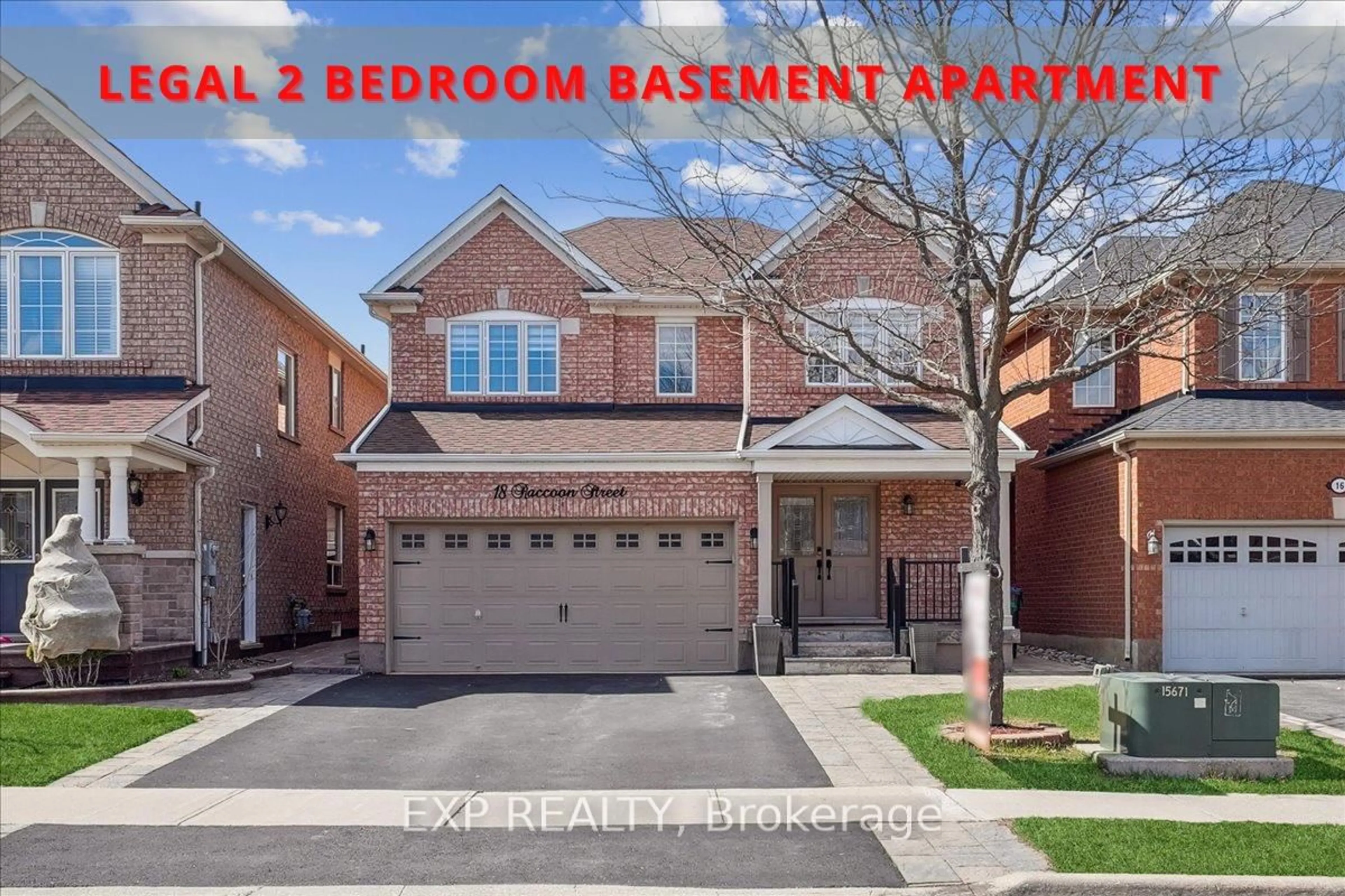Home with brick exterior material, street for 18 Raccoon St, Brampton Ontario L6S 6L8