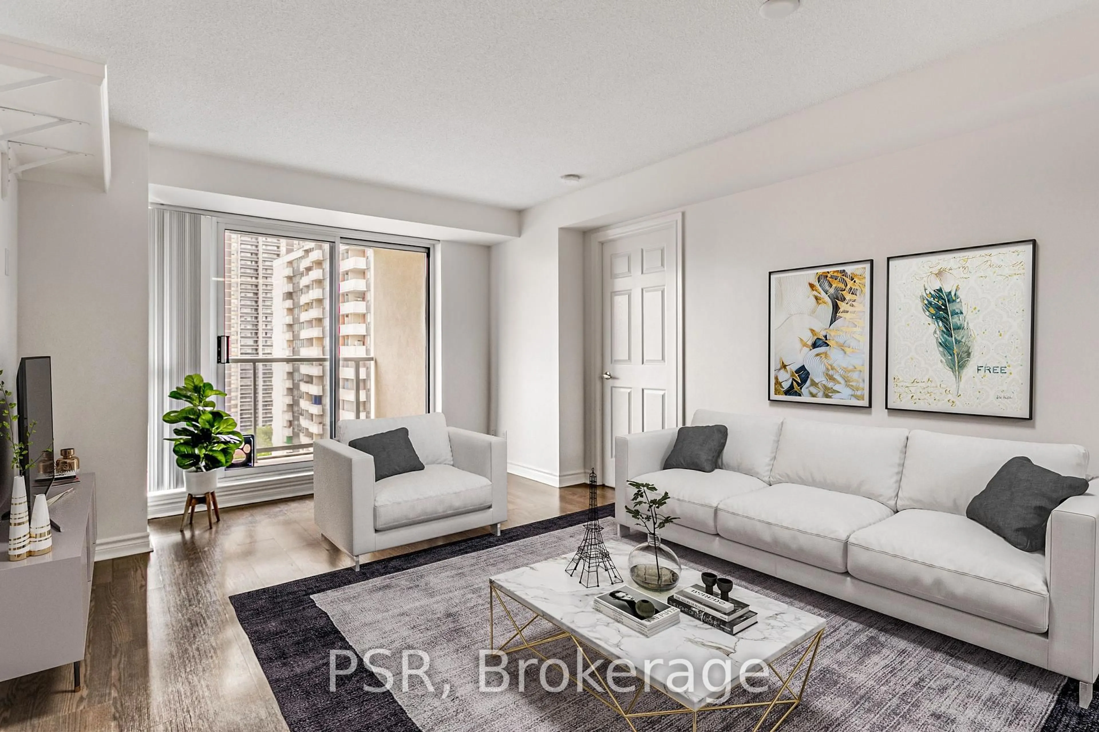 Living room with furniture, unknown for 5 Michael Power Pl #1408, Toronto Ontario M9A 0A3