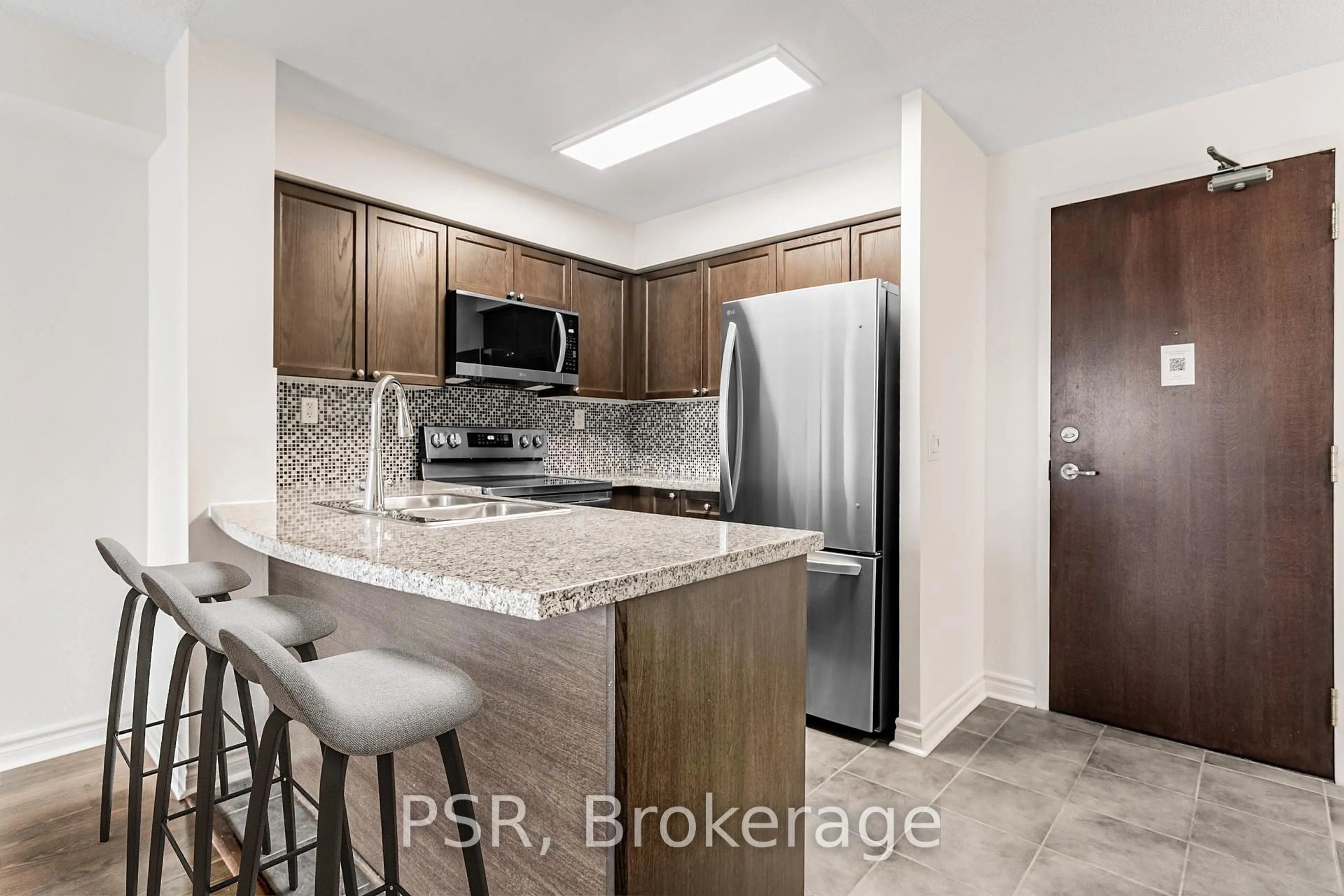 Standard kitchen, ceramic/tile floor for 5 Michael Power Pl #1408, Toronto Ontario M9A 0A3
