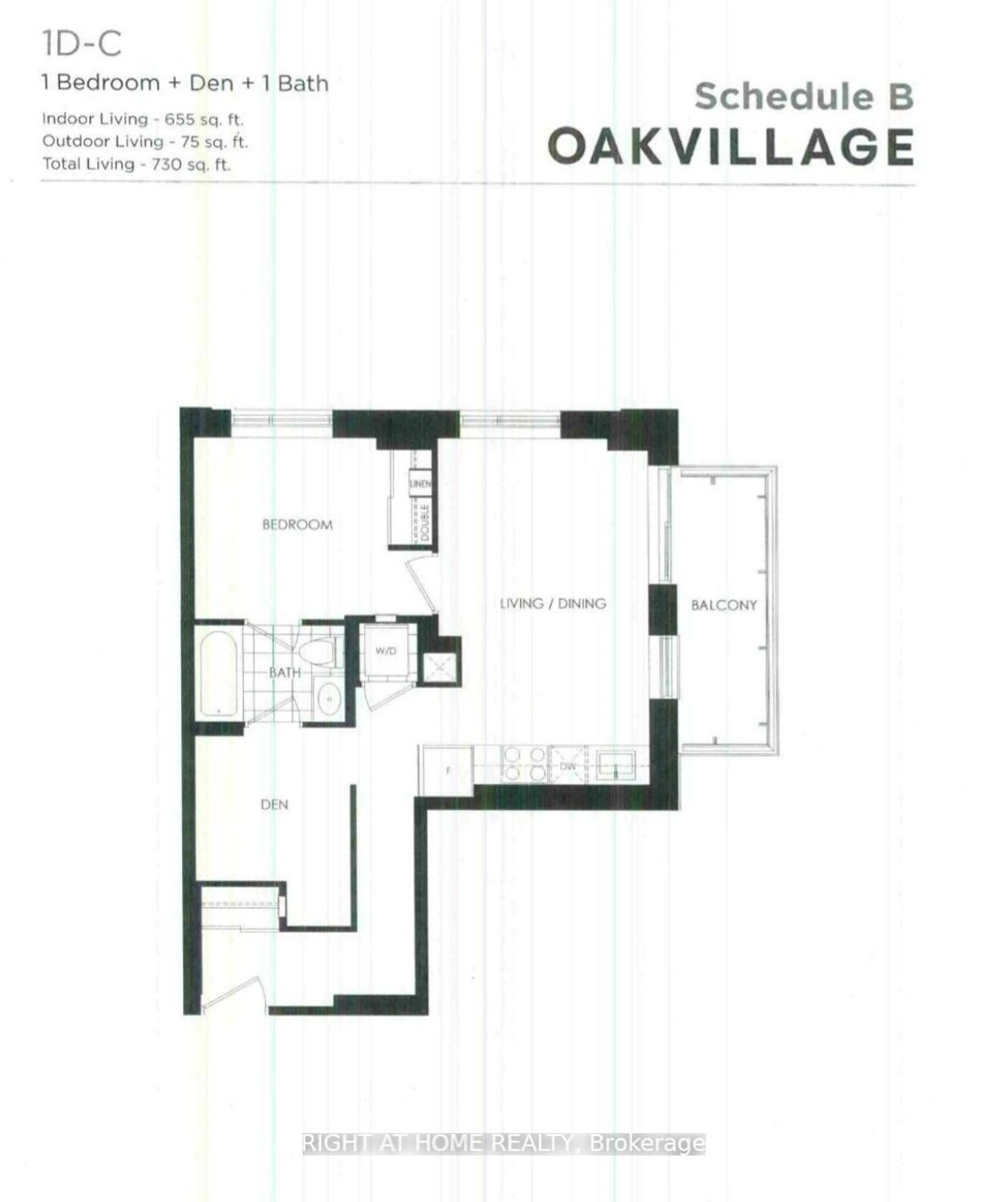 Floor plan for 335 Wheat Boom Dr #1207, Oakville Ontario L6H 7Y1