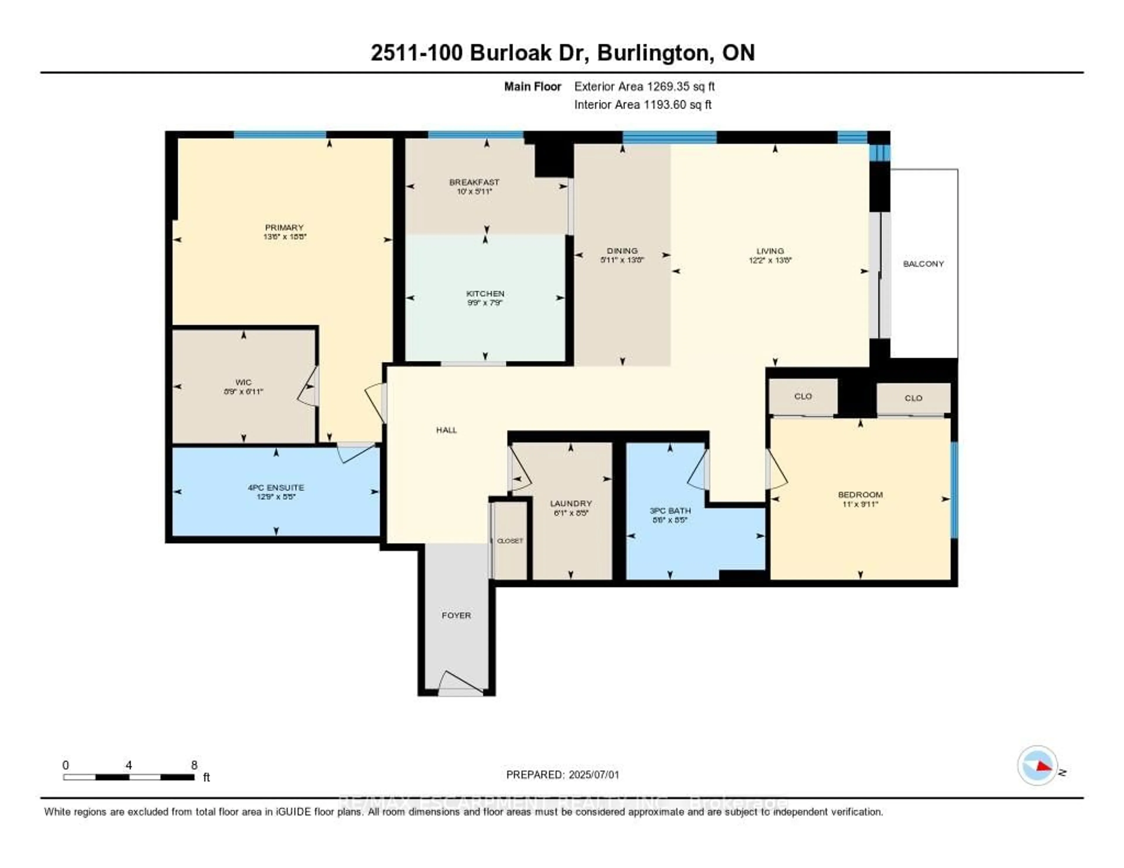 Floor plan for 100 Burloak Dr #2511, Burlington Ontario L7L 6P6