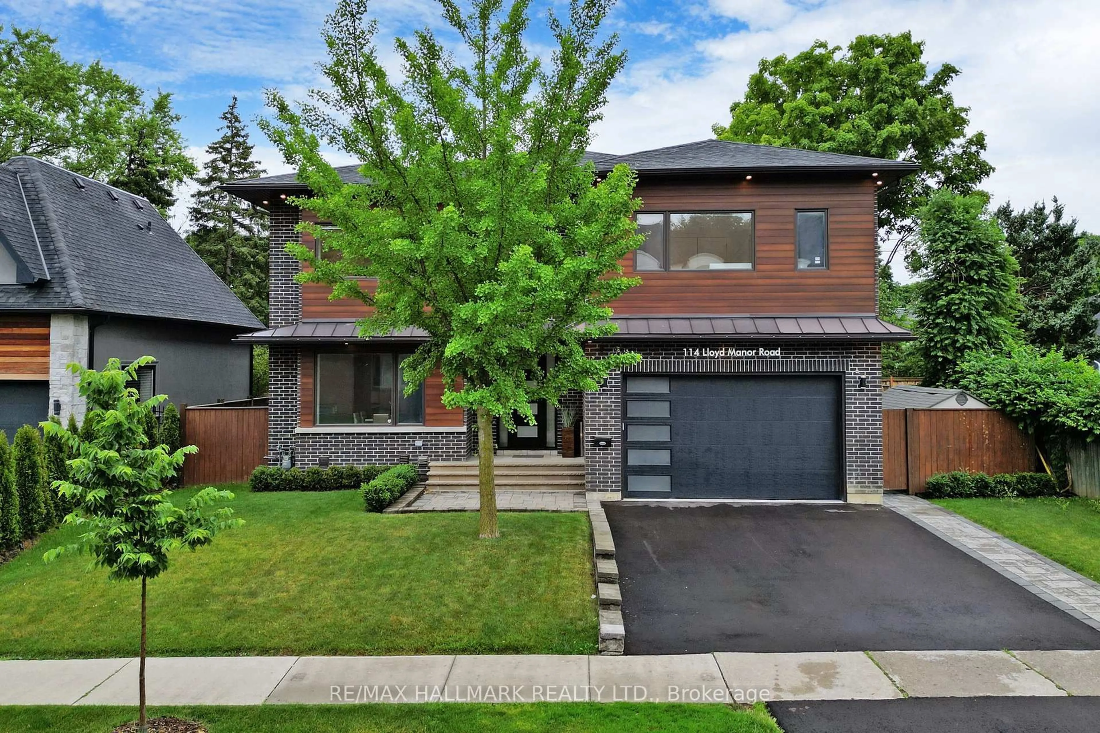 Home with brick exterior material, street for 114 Lloyd Manor Rd, Toronto Ontario M9B 5J9