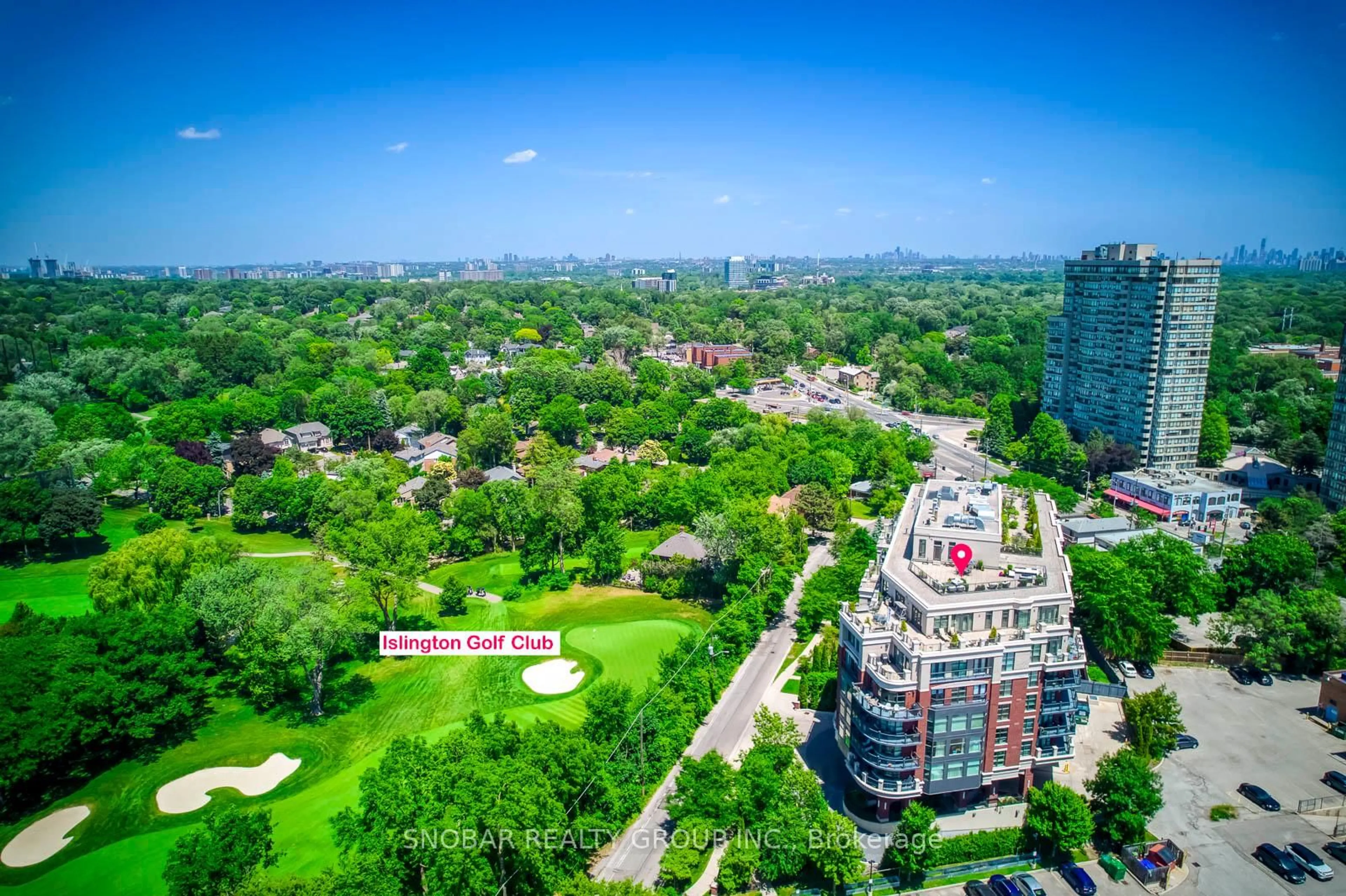 A pic from outside/outdoor area/front of a property/back of a property/a pic from drone, city buildings view from balcony for 9 Burnhamthorpe Cres #PH3, Toronto Ontario M9A 0A6