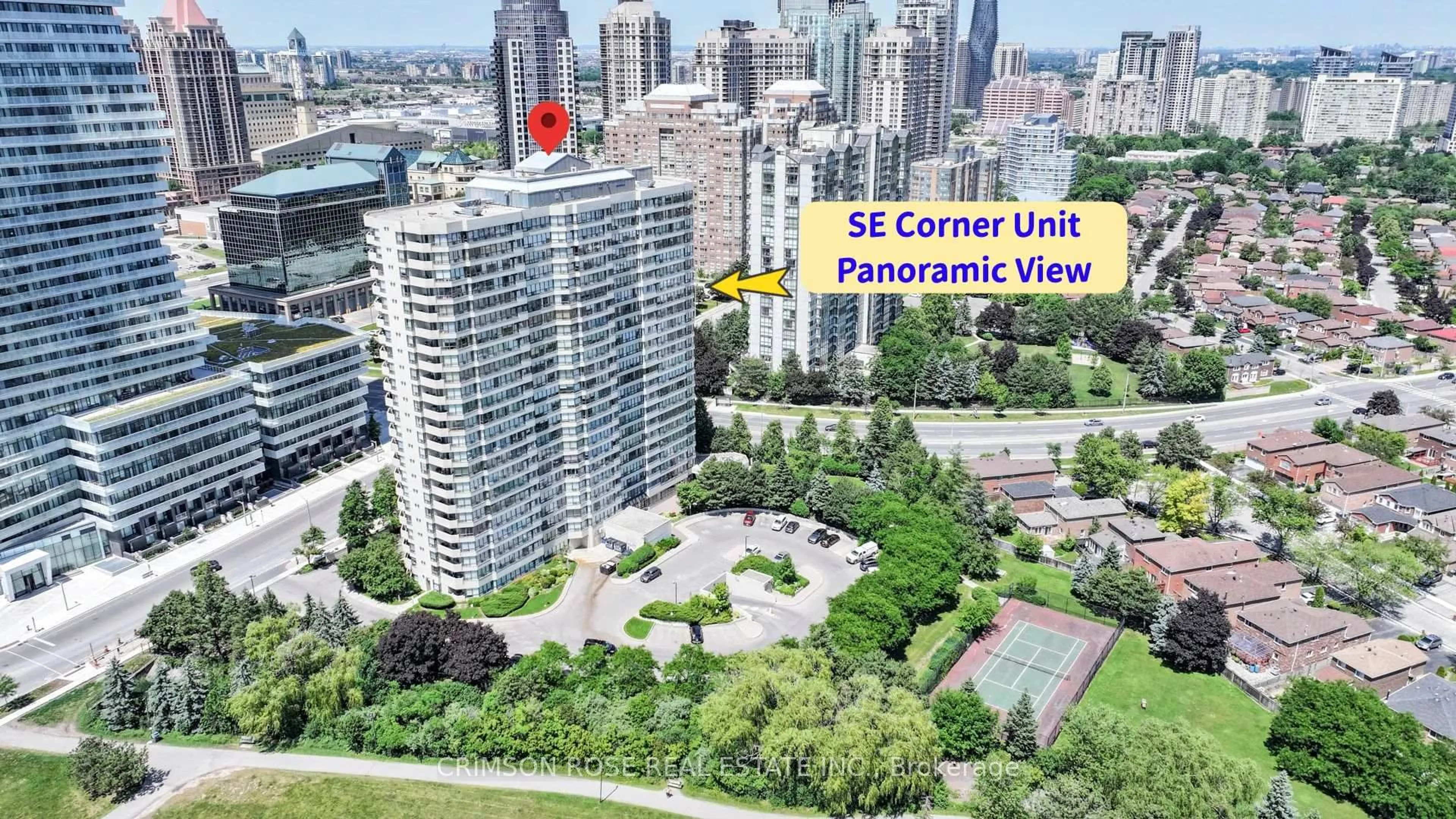 A pic from outside/outdoor area/front of a property/back of a property/a pic from drone, city buildings view from balcony for 400 Webb Dr #1609, Mississauga Ontario L5B 3Z7