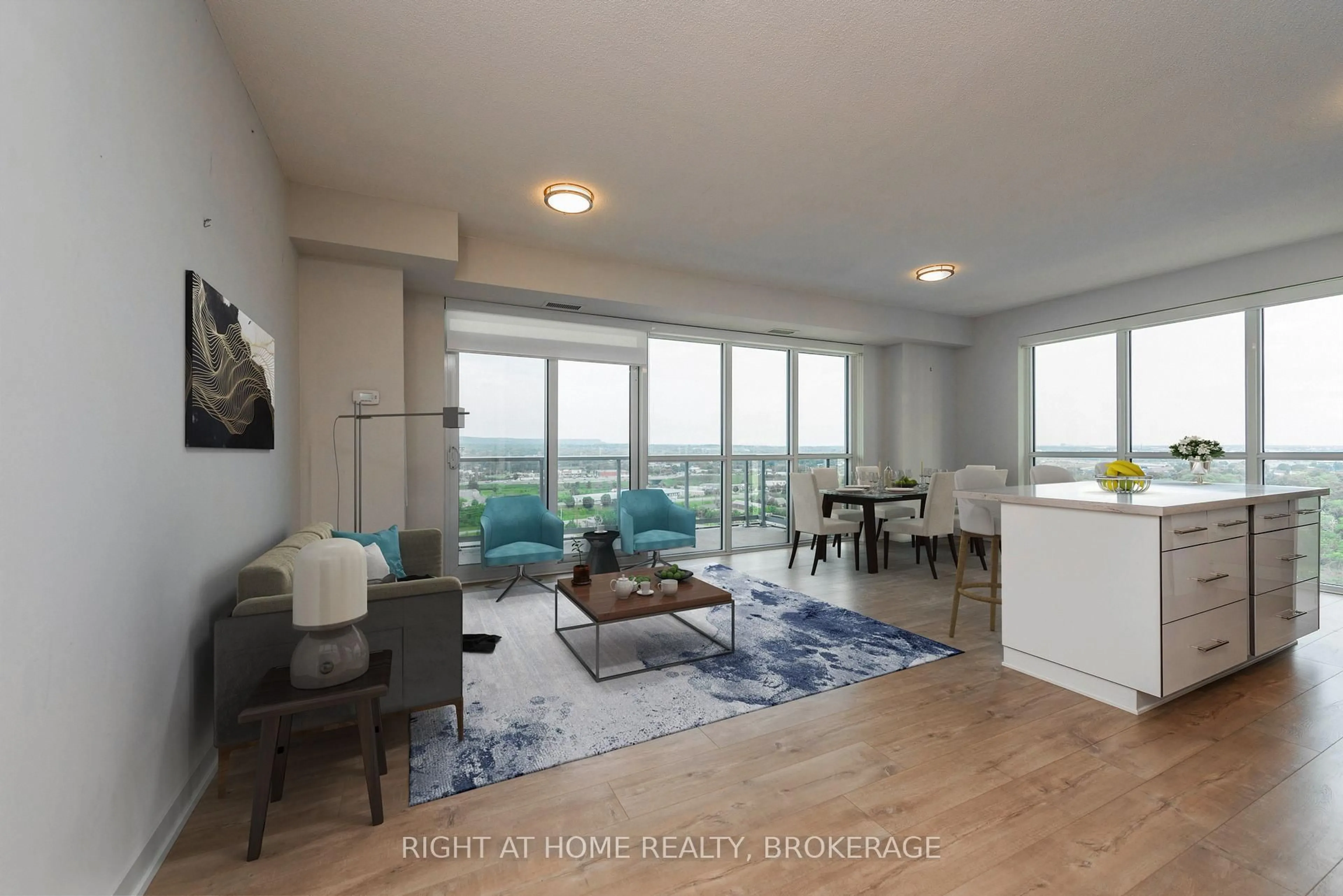 Living room with furniture, wood/laminate floor for 2081 FAIRVIEW St #1901, Burlington Ontario L7S 2K4