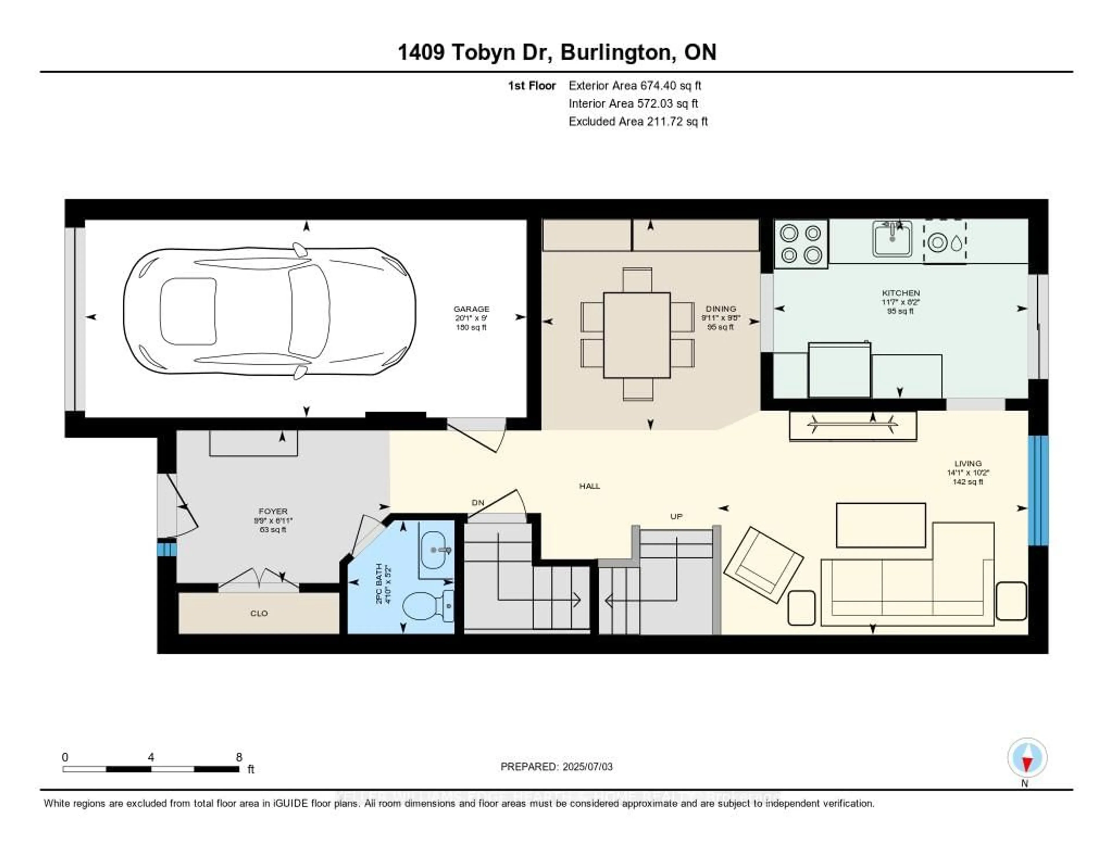 Floor plan for 1409 Tobyn Dr, Burlington Ontario L7M 4V7