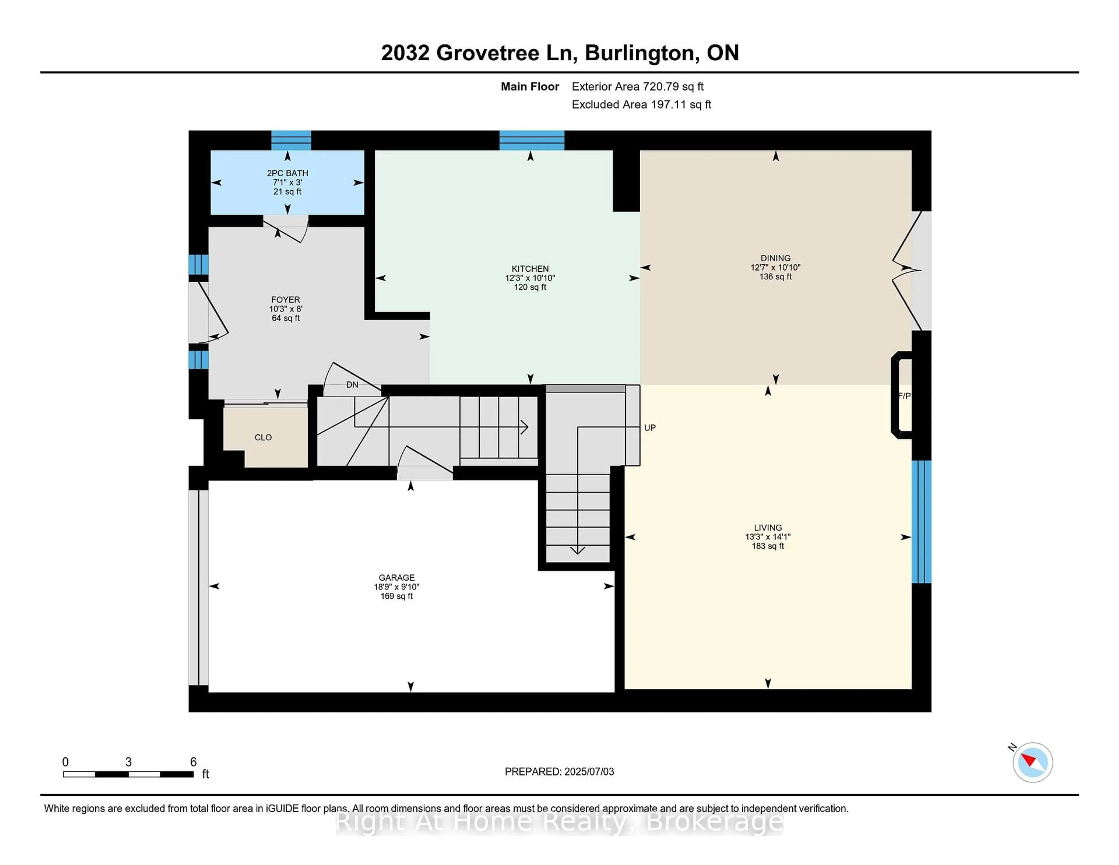 Floor plan for 2032 Grovetree Lane, Burlington Ontario L7R 4V4