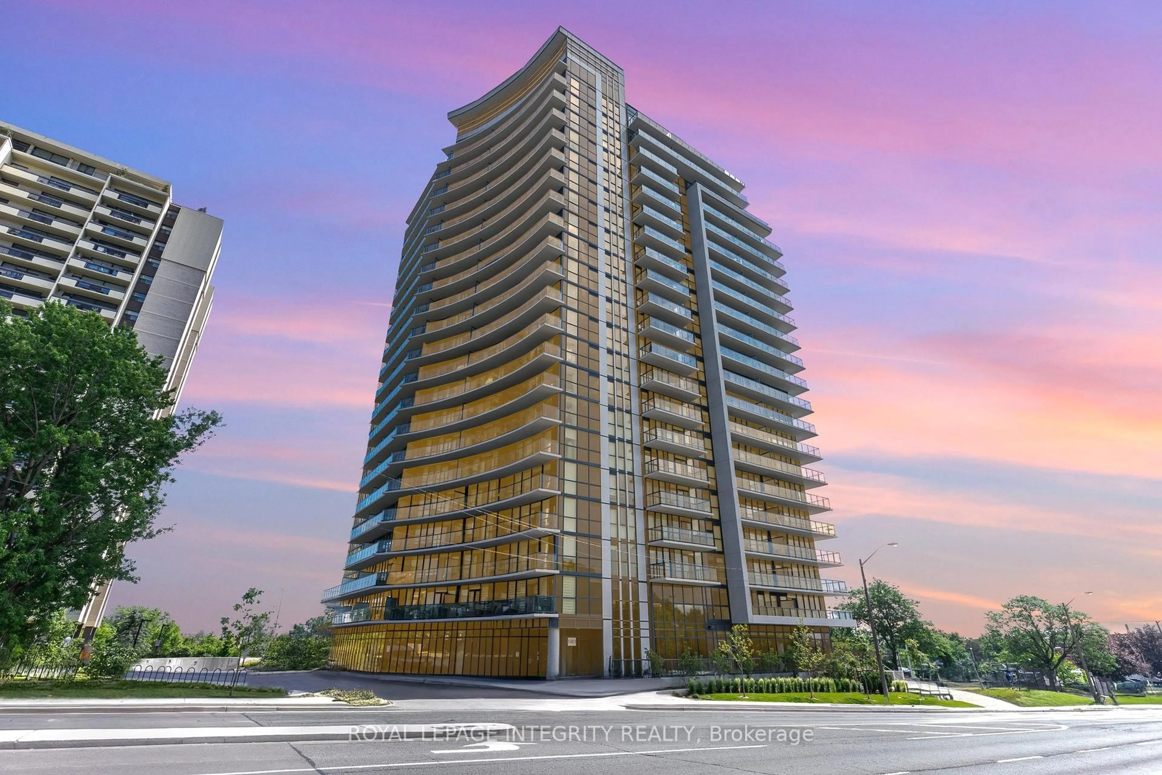A pic from outside/outdoor area/front of a property/back of a property/a pic from drone, building for 1461 Lawrence Ave #407, Toronto Ontario M6L 0A6