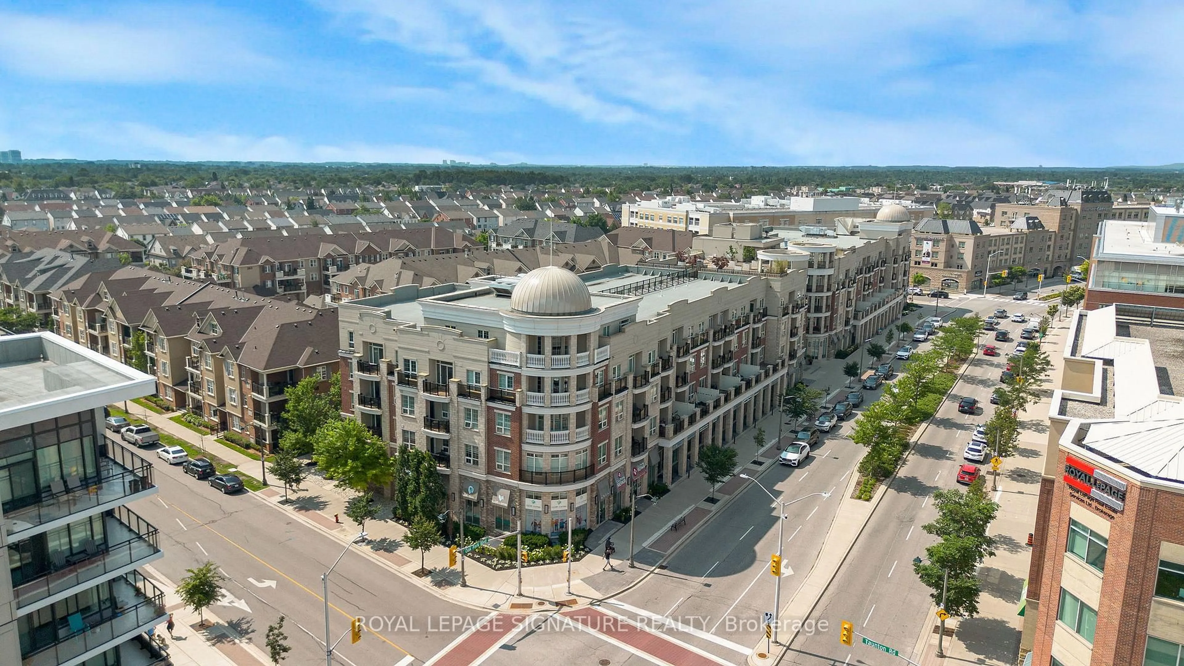 A pic from outside/outdoor area/front of a property/back of a property/a pic from drone, city buildings view from balcony for 216 Oak Park Blvd #304, Oakville Ontario L6H 7S8