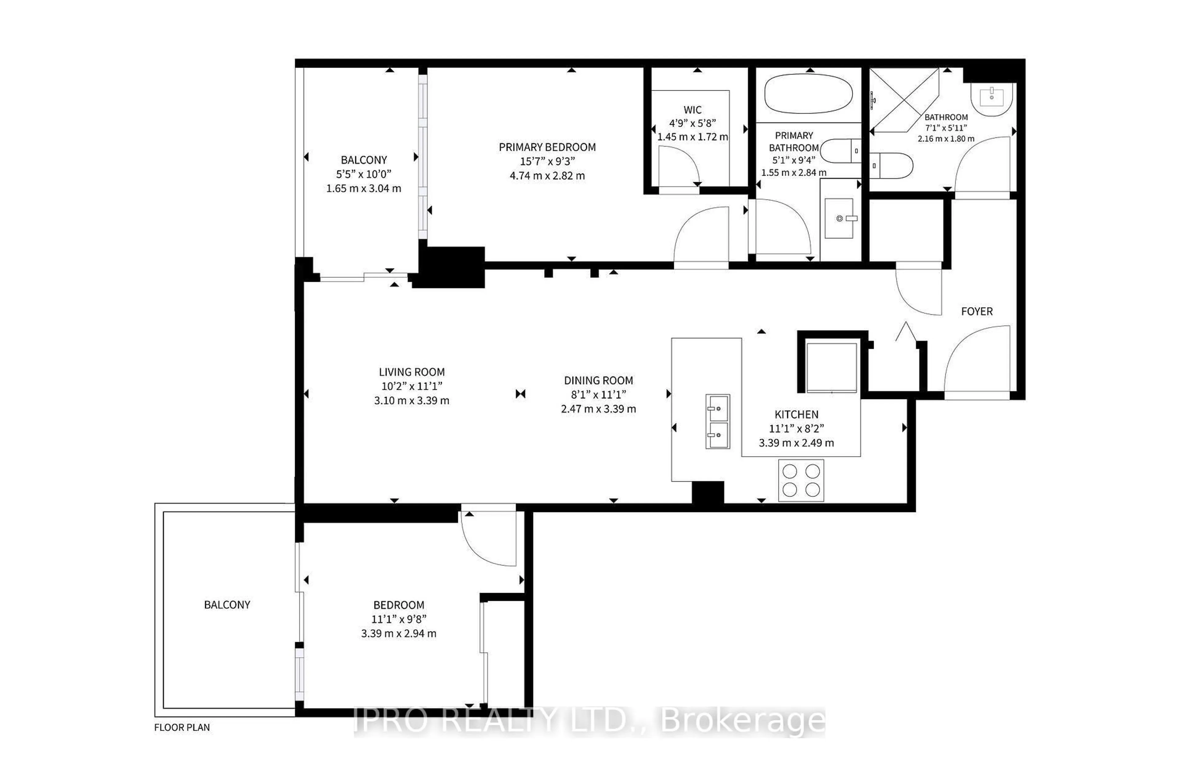 Floor plan for 4090 Living Arts Dr #1006, Mississauga Ontario L5B 4M8