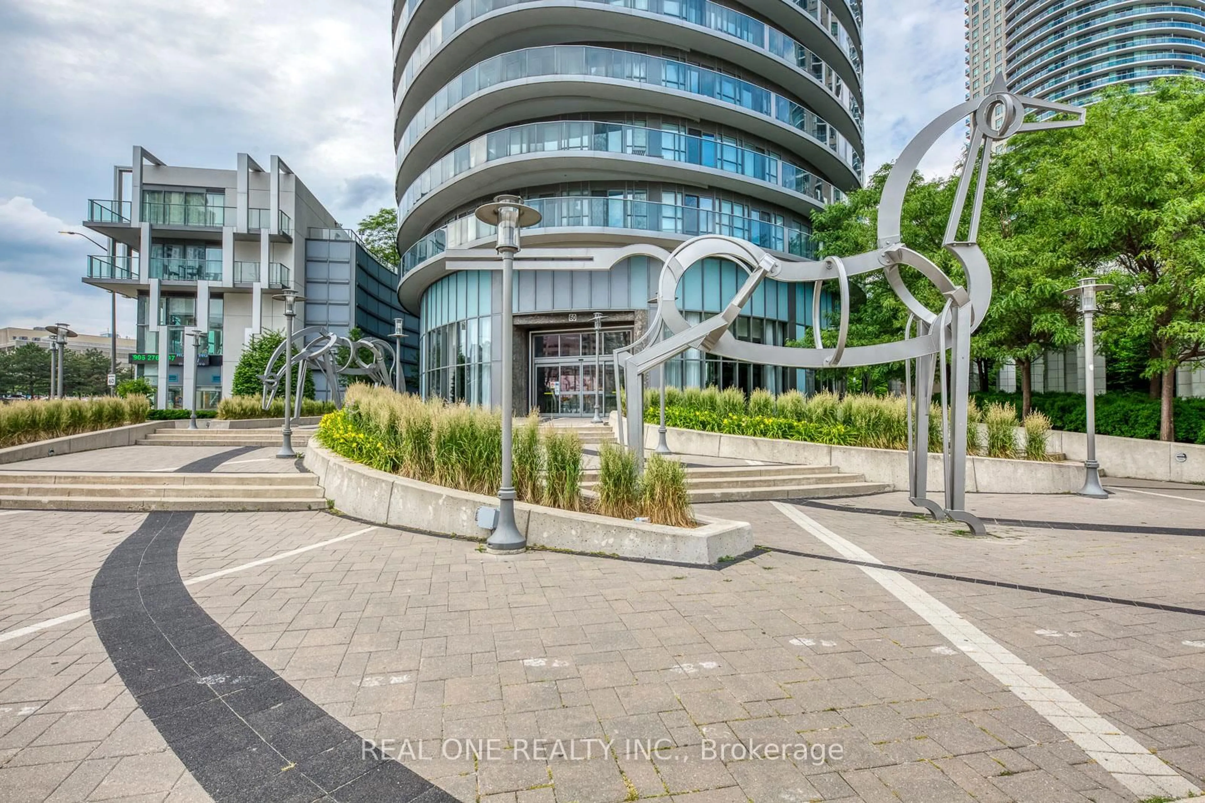 A pic from outside/outdoor area/front of a property/back of a property/a pic from drone, street for 60 Absolute Ave #4402, Mississauga Ontario L4Z 0A9