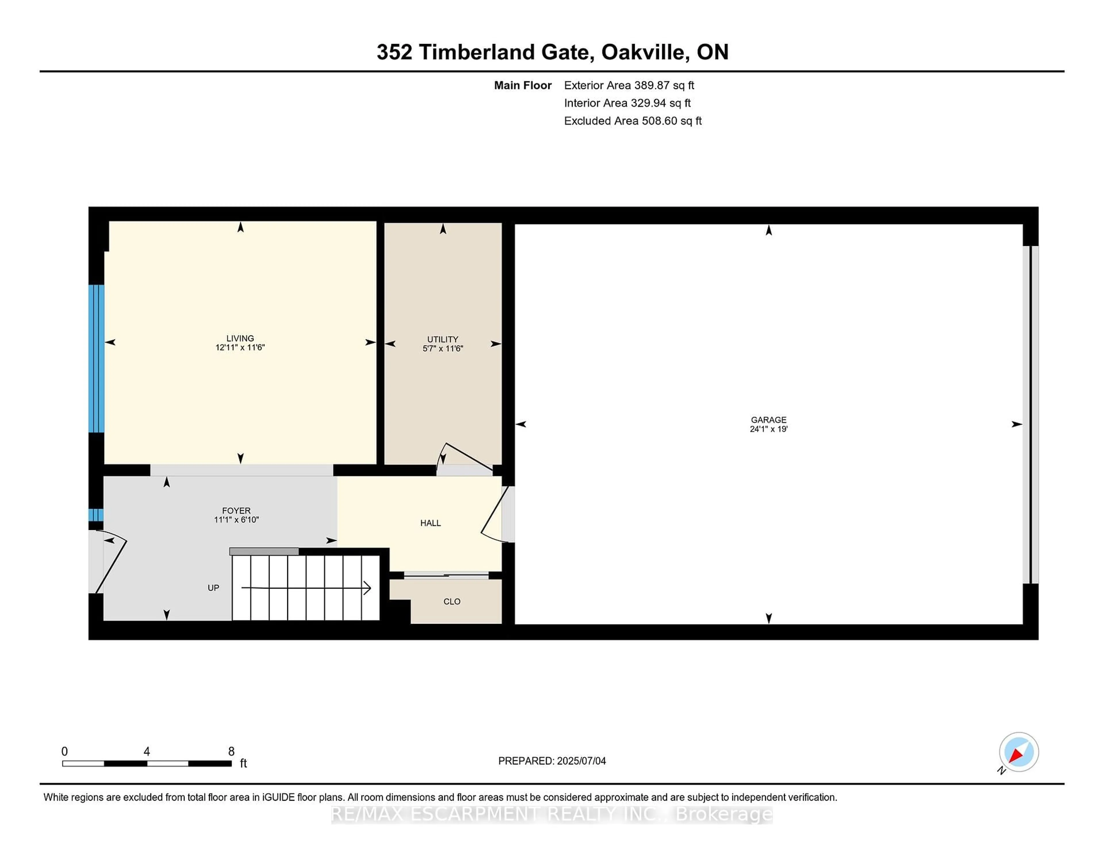 Floor plan for 352 Timberland Gate, Oakville Ontario L6M 0Y9