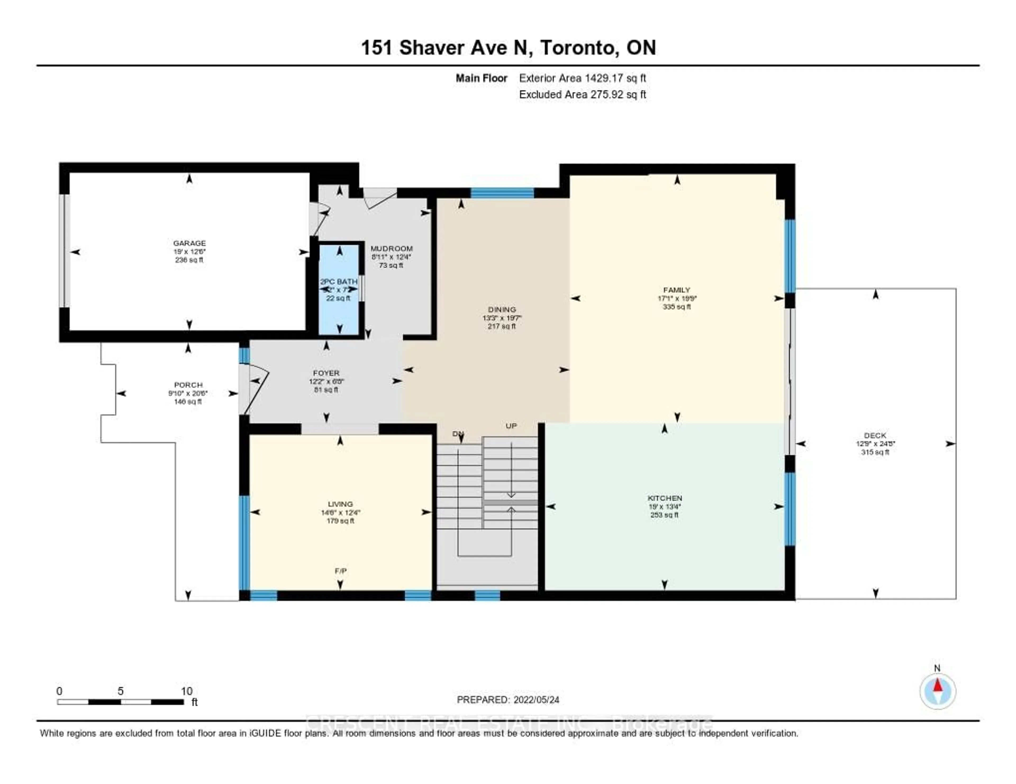 Floor plan for 151 Shaver Ave, Toronto Ontario M9B 4N9
