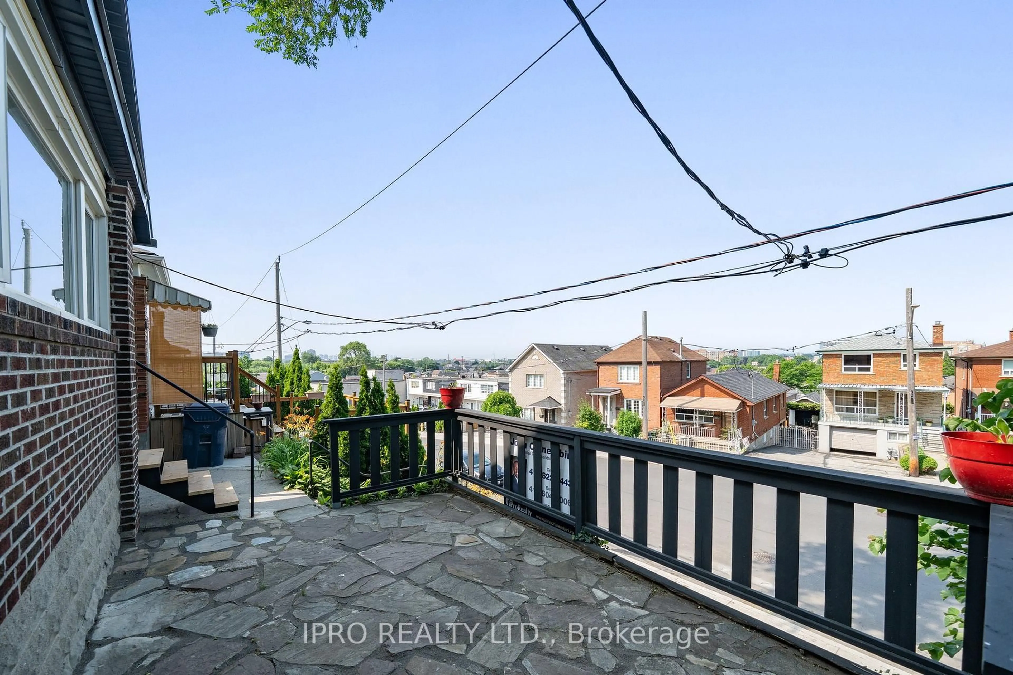 Balcony in the apartment, city buildings view from balcony for 365 Silverthorn Ave, Toronto Ontario M6M 3G7