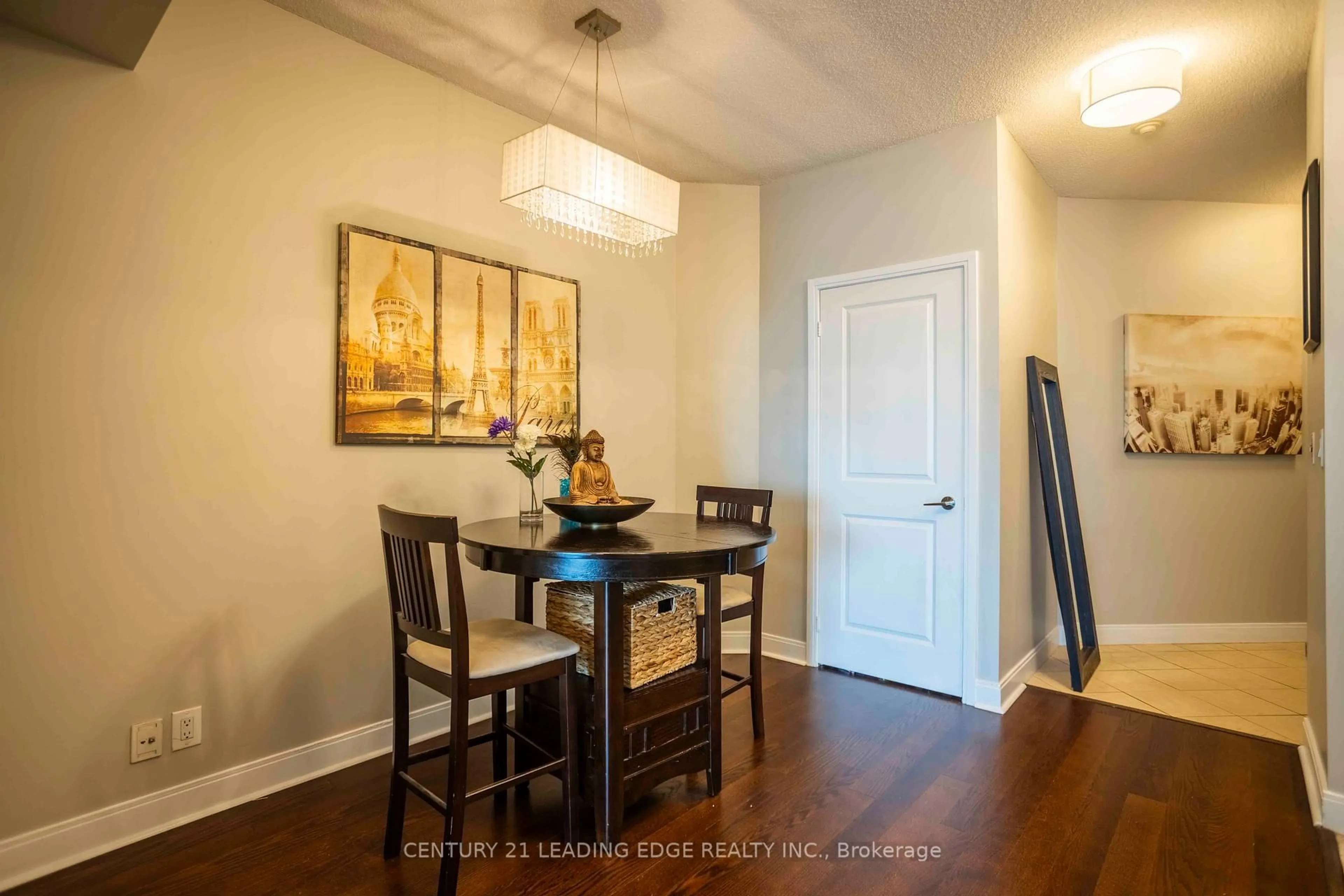 Dining room, wood/laminate floor for 80 Absolute Ave #2607, Mississauga Ontario L4Z 0A5