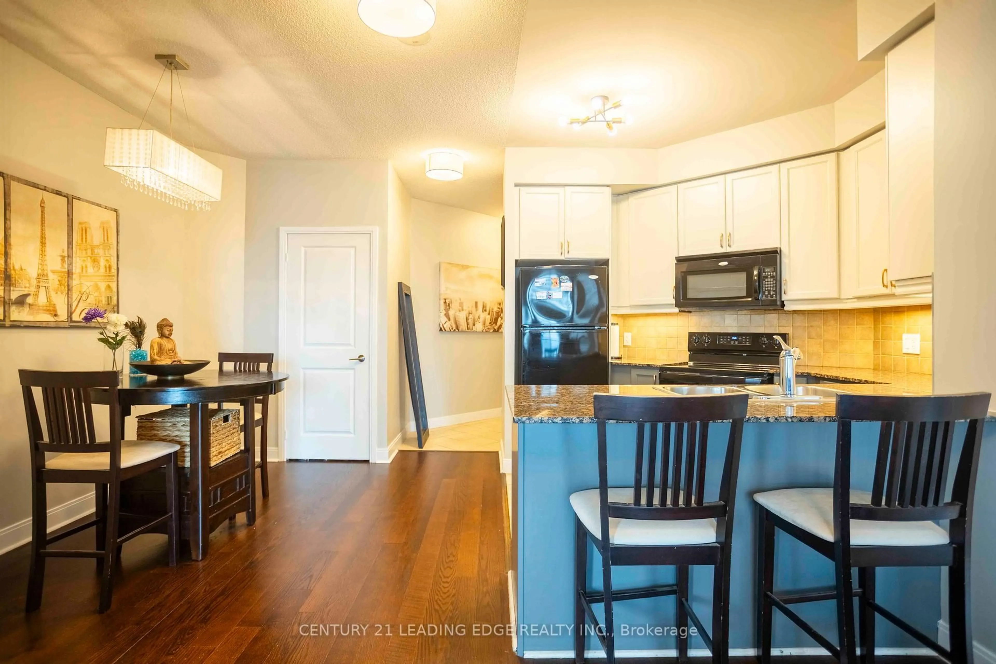 Open concept kitchen, wood/laminate floor for 80 Absolute Ave #2607, Mississauga Ontario L4Z 0A5