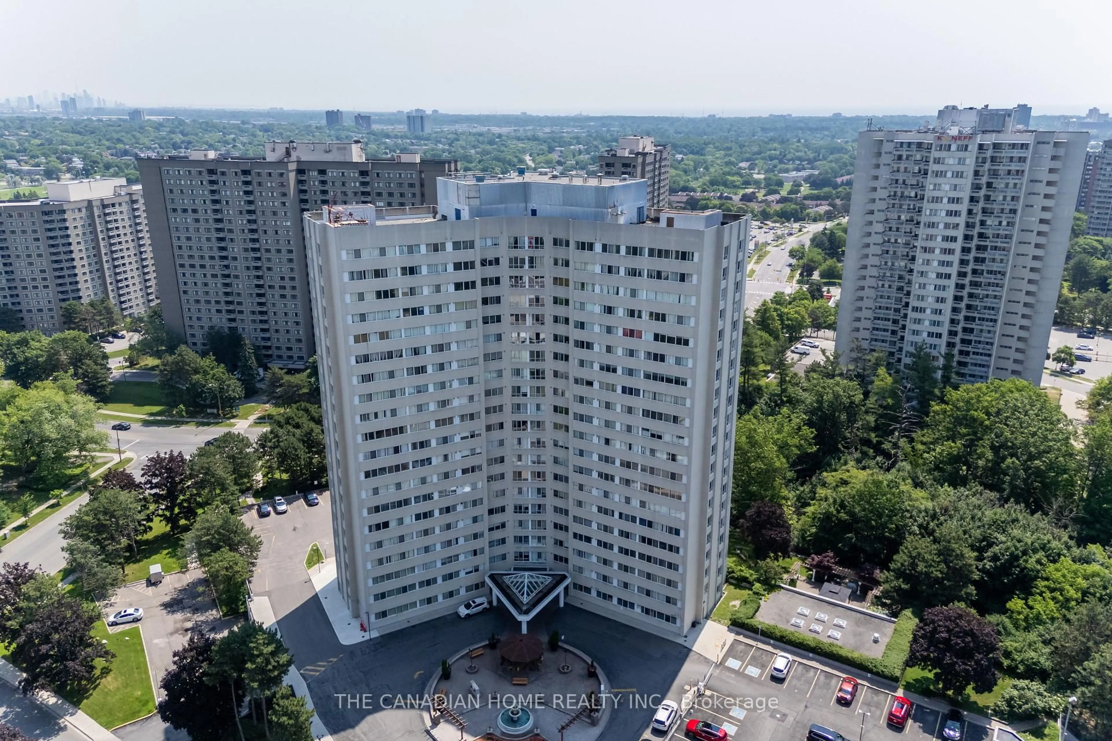 A pic from outside/outdoor area/front of a property/back of a property/a pic from drone, city buildings view from balcony for 3695 Kaneff Cres #607, Mississauga Ontario L5A 4B6