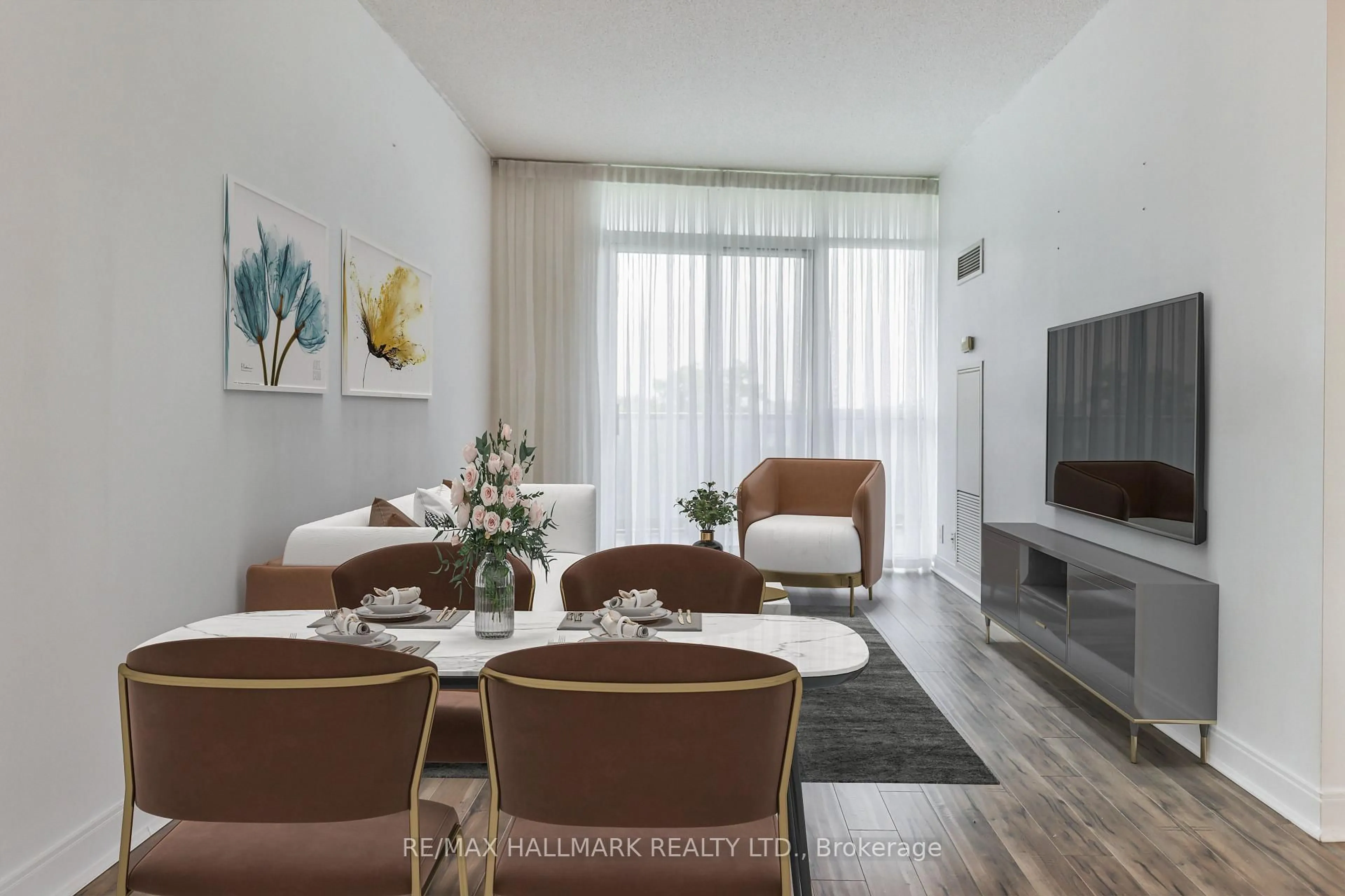 Living room with furniture, unknown for 80 Absolute Ave #511, Mississauga Ontario L4Z 0A5