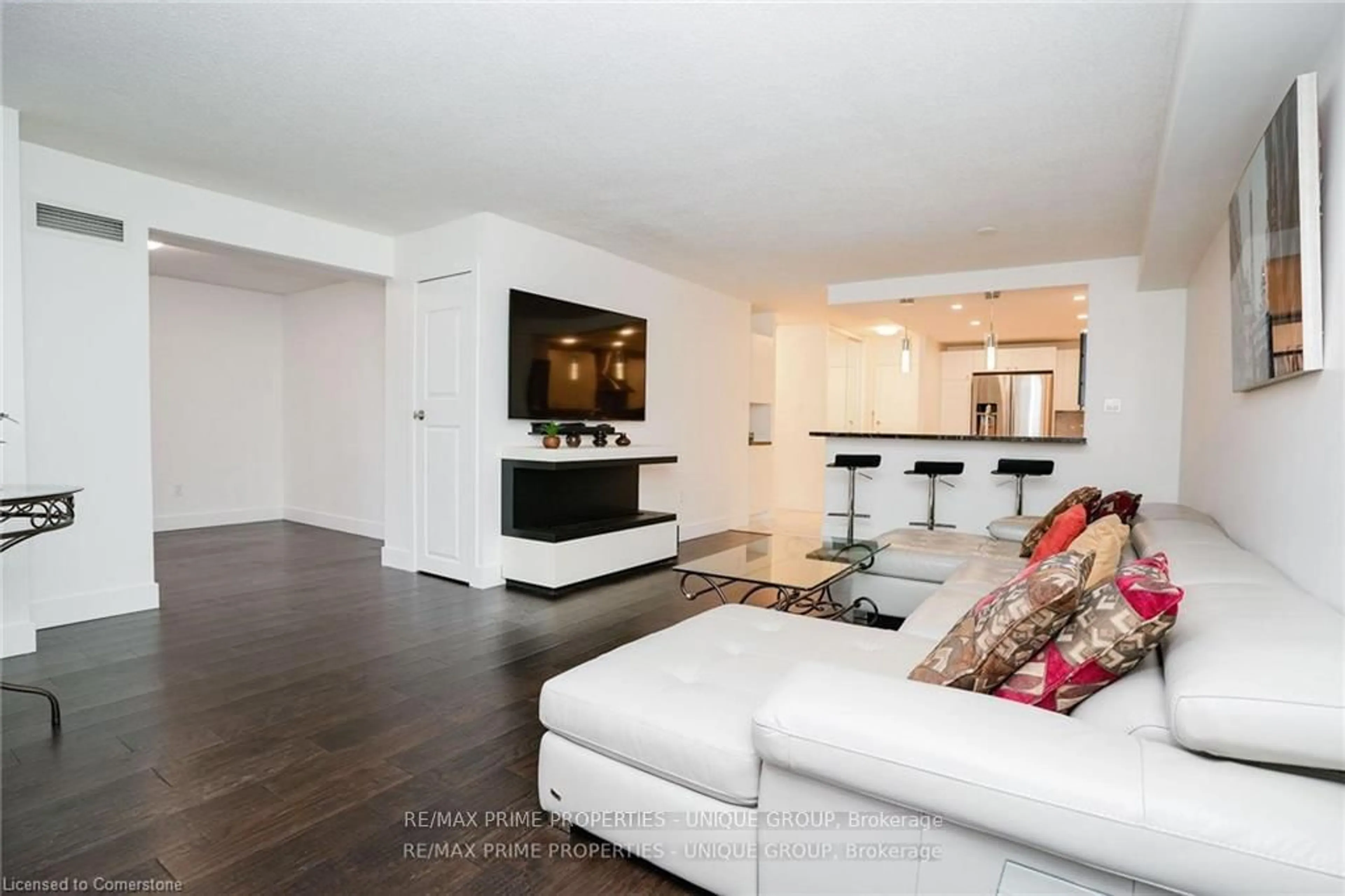 Living room with furniture, unknown for 300 Webb Dr #706, Mississauga Ontario L5B 3W3