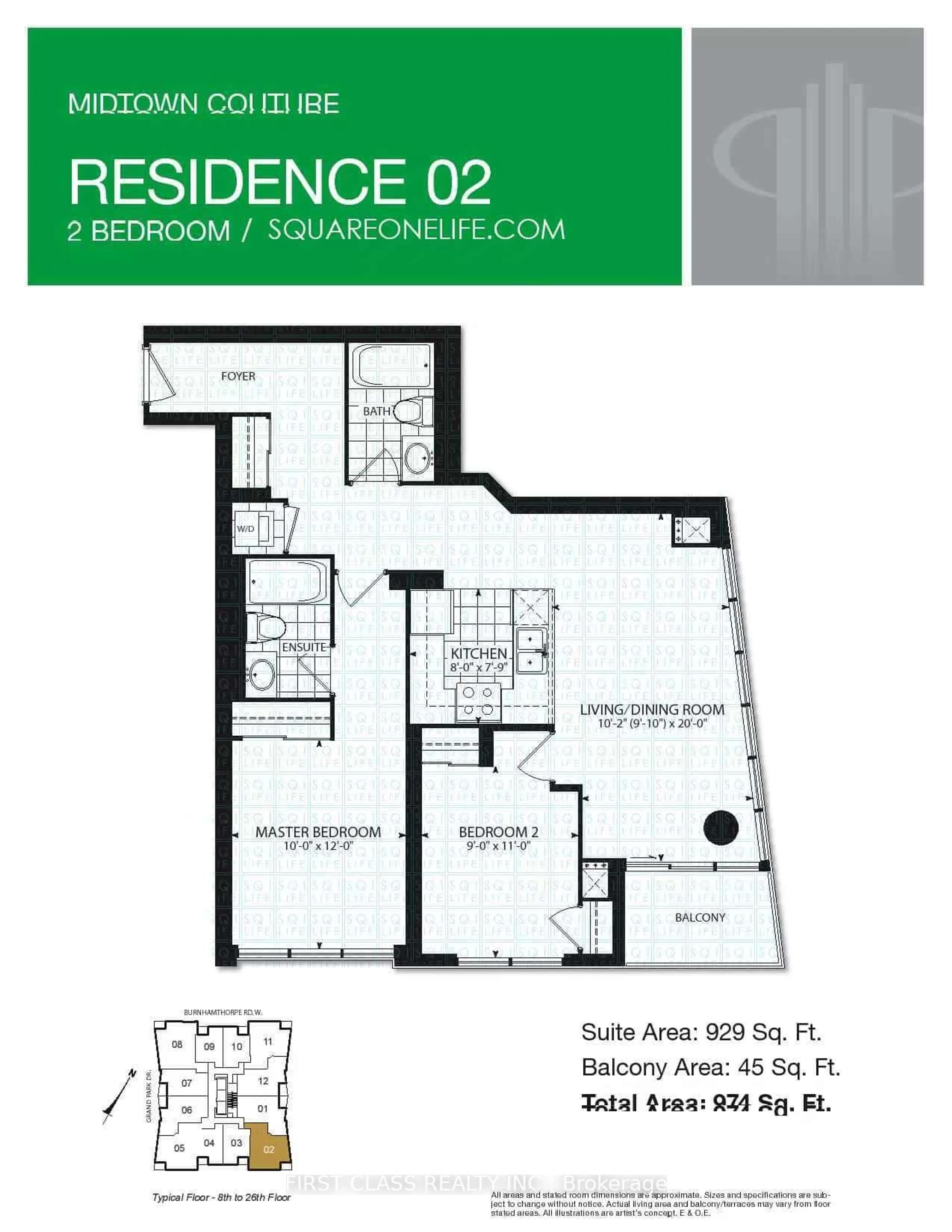 Floor plan for 3985 Grand Park Dr #1702, Mississauga Ontario L5B 0H8