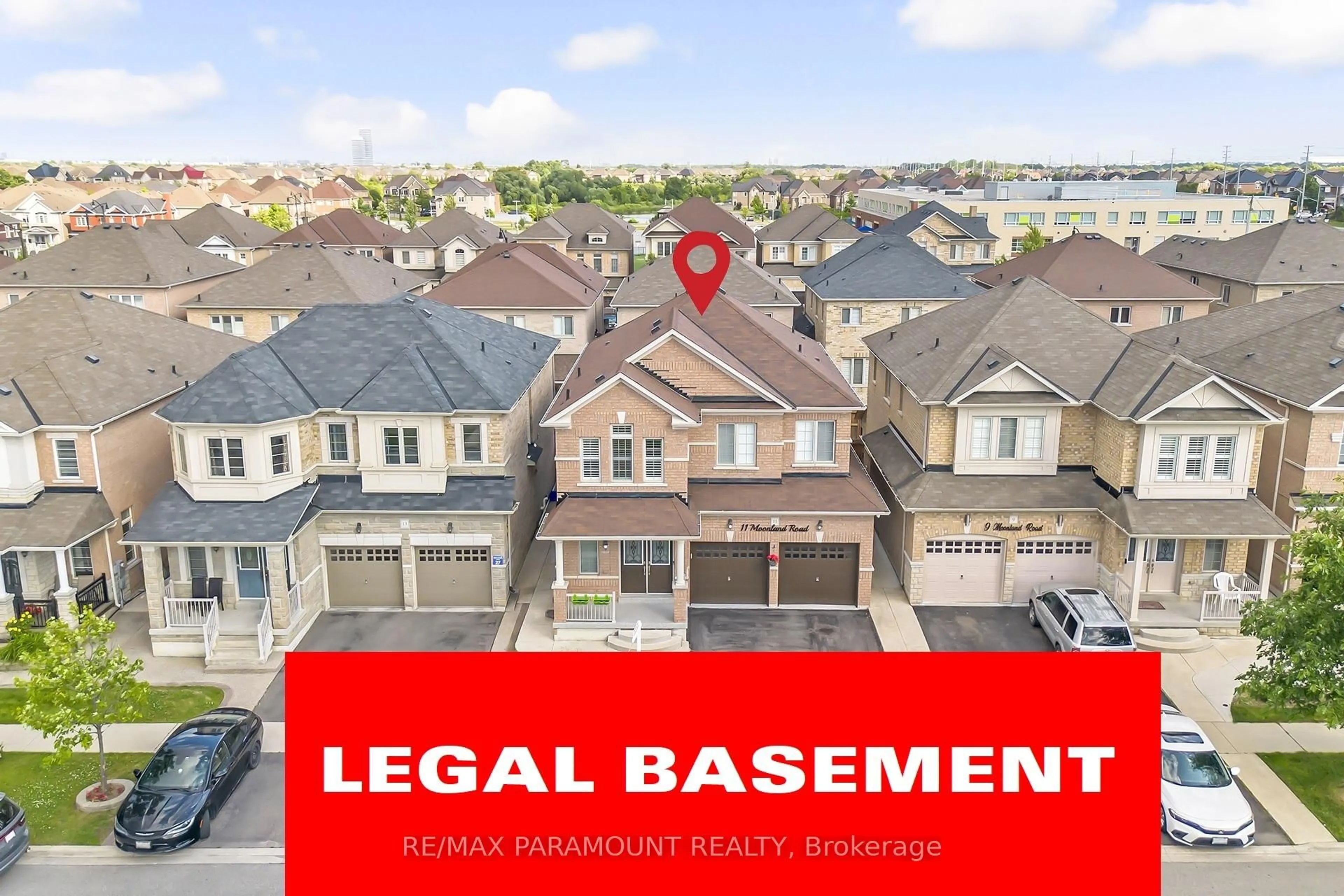 A pic from outside/outdoor area/front of a property/back of a property/a pic from drone, street for 11 Moonland Rd, Brampton Ontario L6P 1Z9