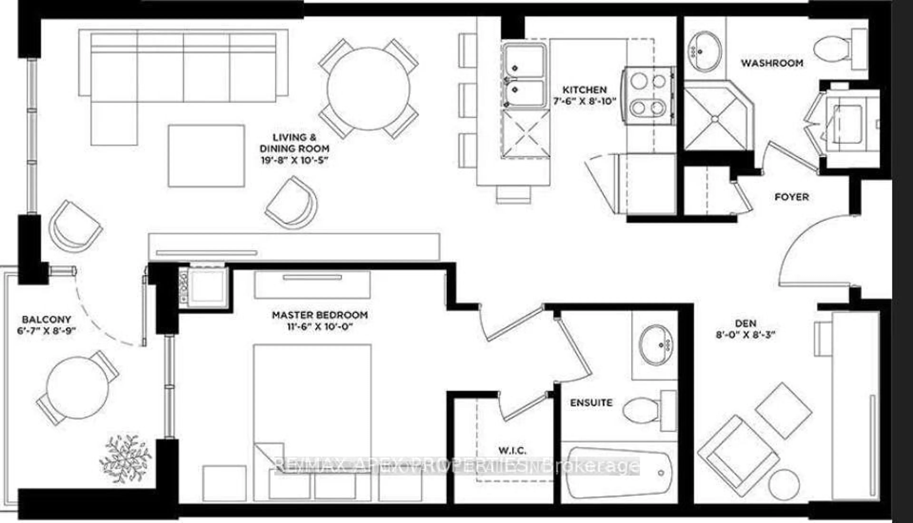 Floor plan for 65 Yorkland Blvd #708, Brampton Ontario L6P 4M5