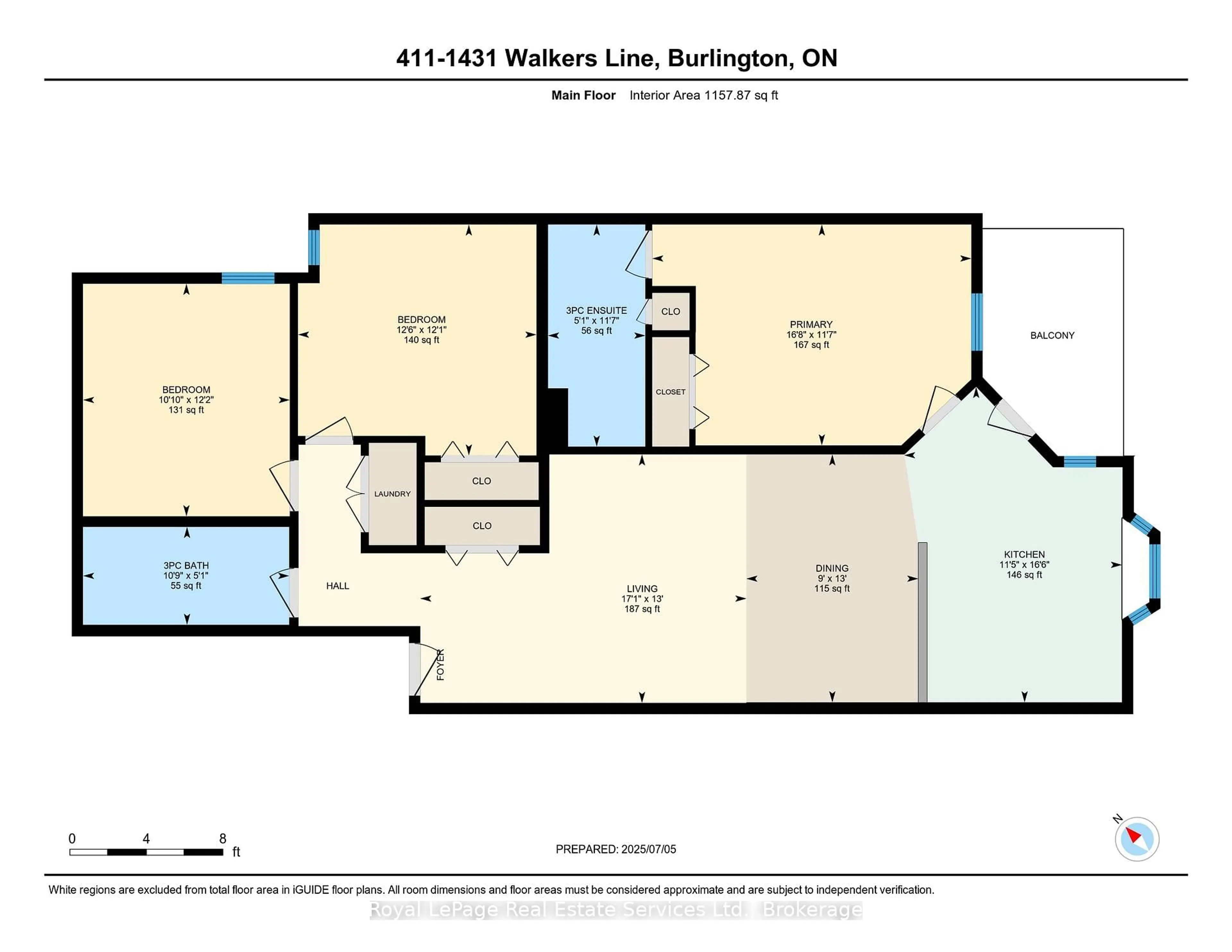 Floor plan for 1431 Walkers Line #411, Burlington Ontario L7M 4P3
