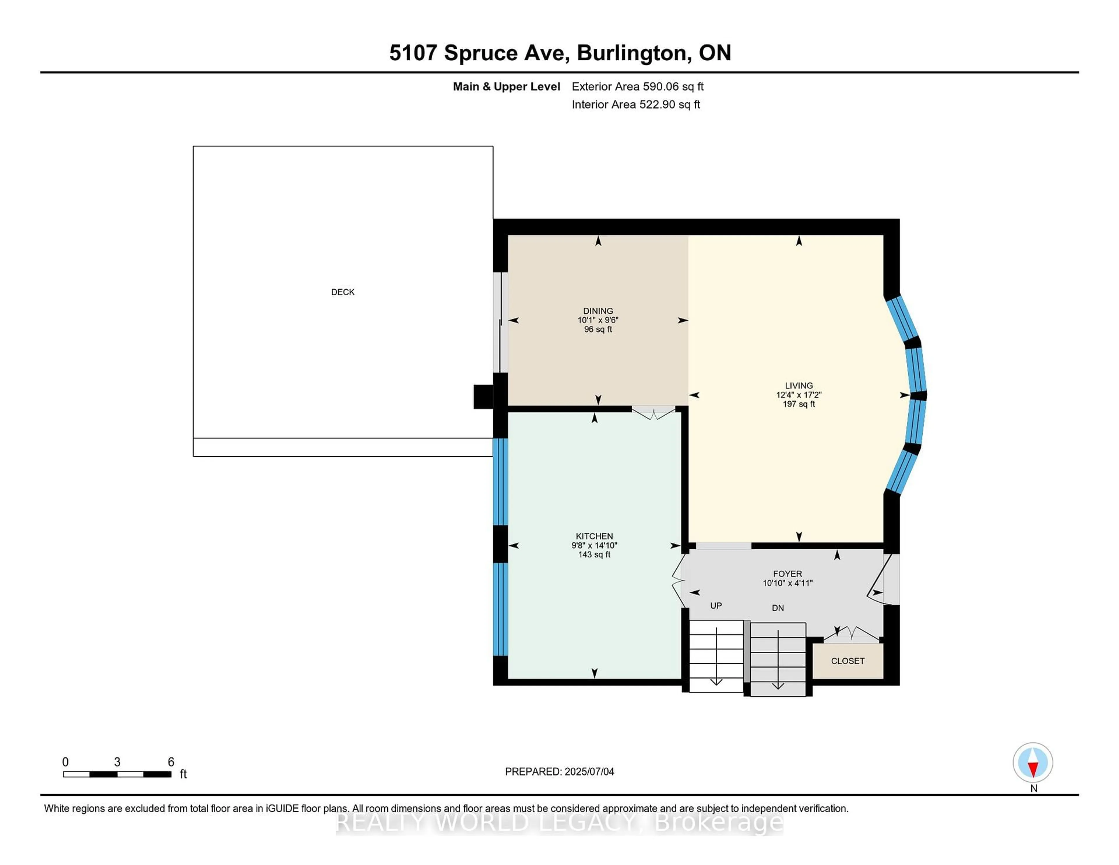 Floor plan for 5107 Spruce Ave, Burlington Ontario L7L 1M9