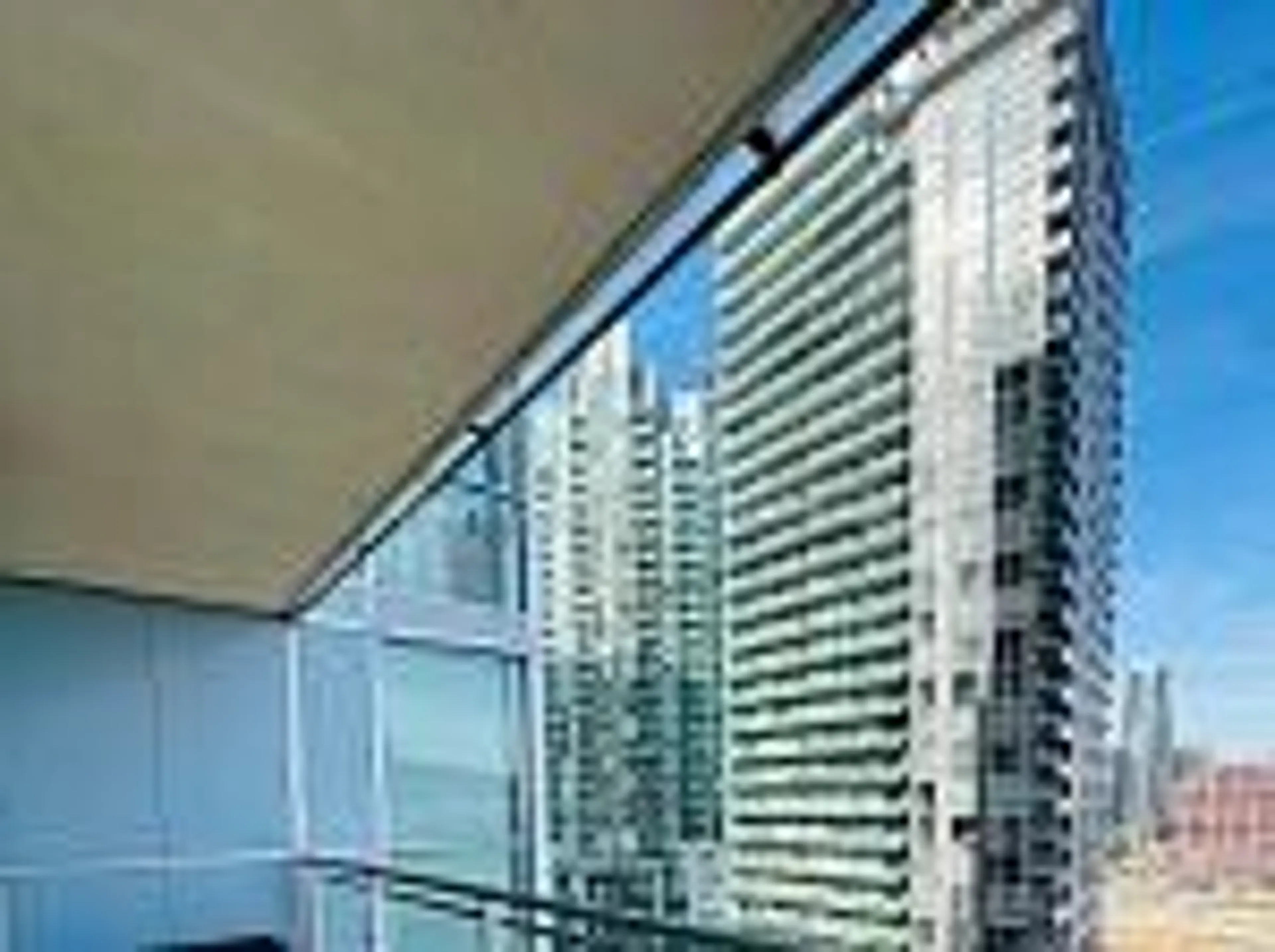 Balcony in the apartment, city buildings view from balcony for 225 Webb Dr #1508, Mississauga Ontario L5B 4P2