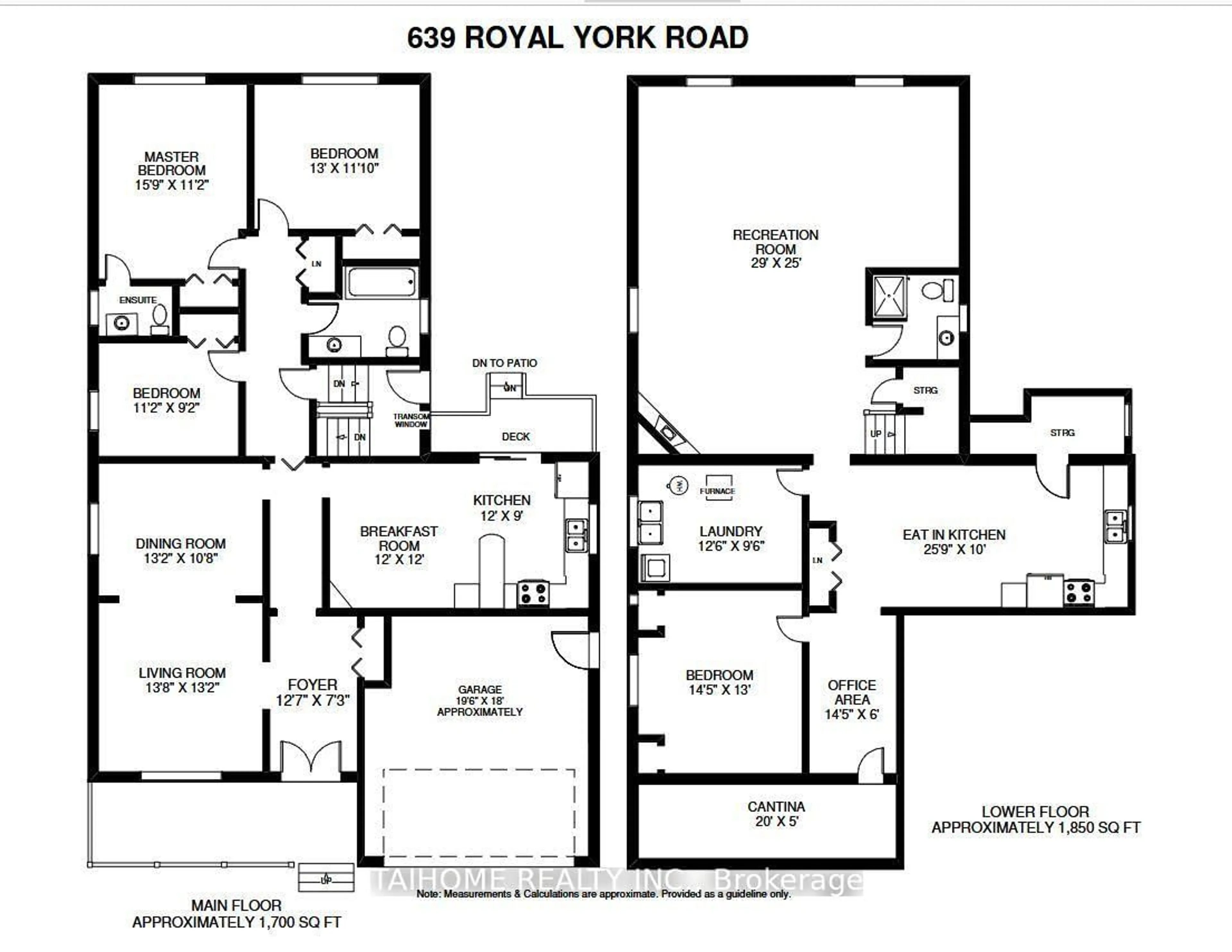 Floor plan for 639 Royal York Rd, Toronto Ontario M8Y 2S9