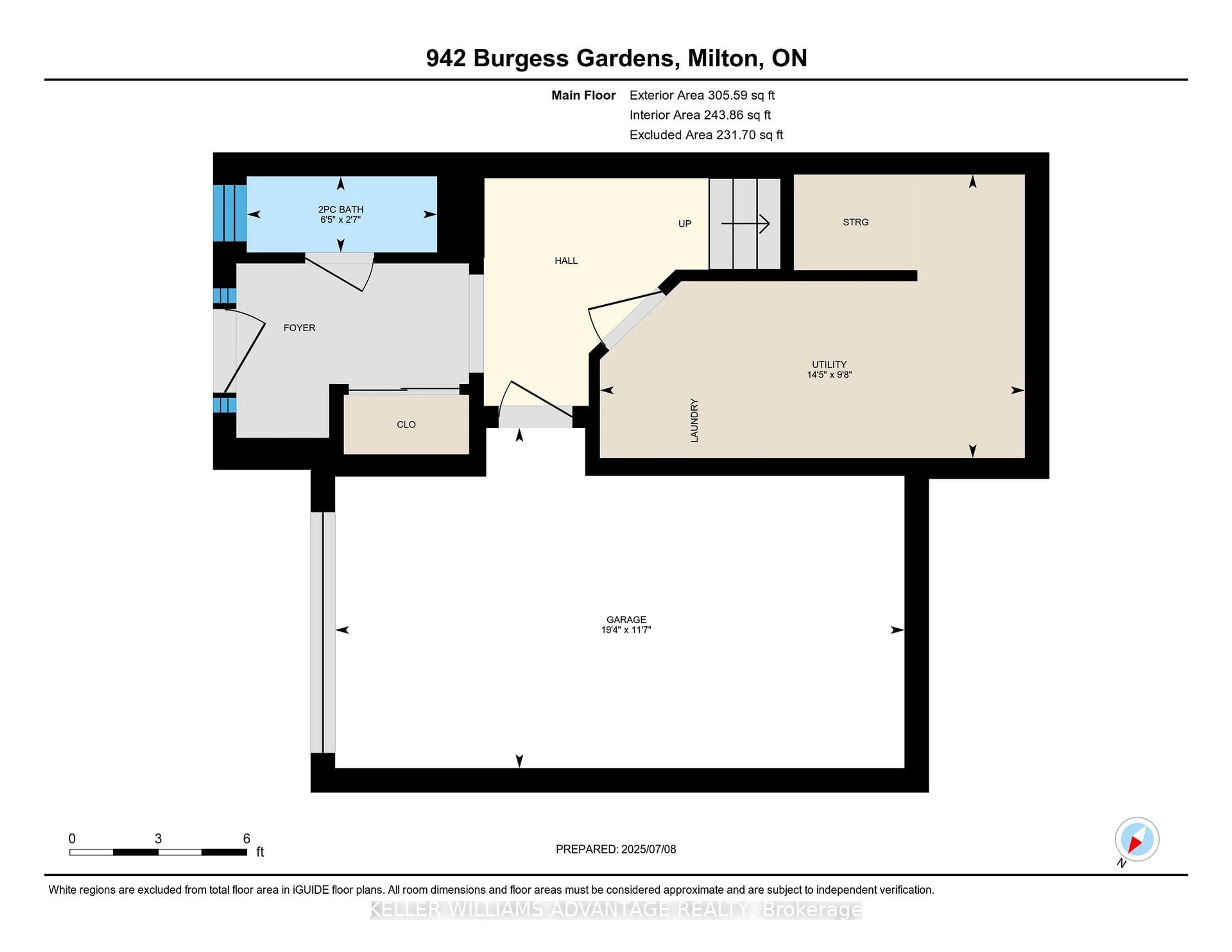 Floor plan for 942 Burgess Gdns, Milton Ontario L9T 0K6