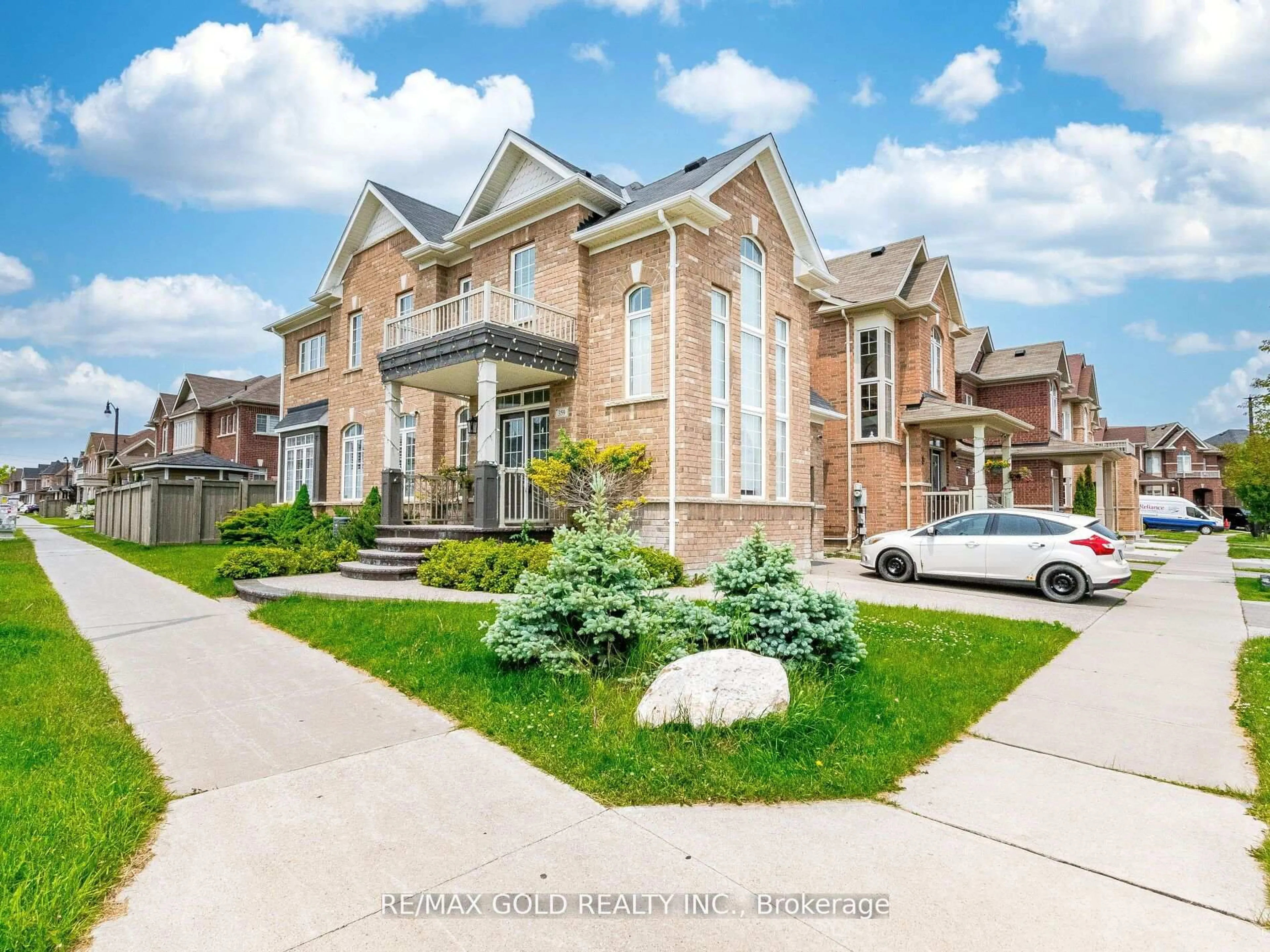 Home with brick exterior material, street for 359 Robert Parkinson Dr, Brampton Ontario L7A 4C9