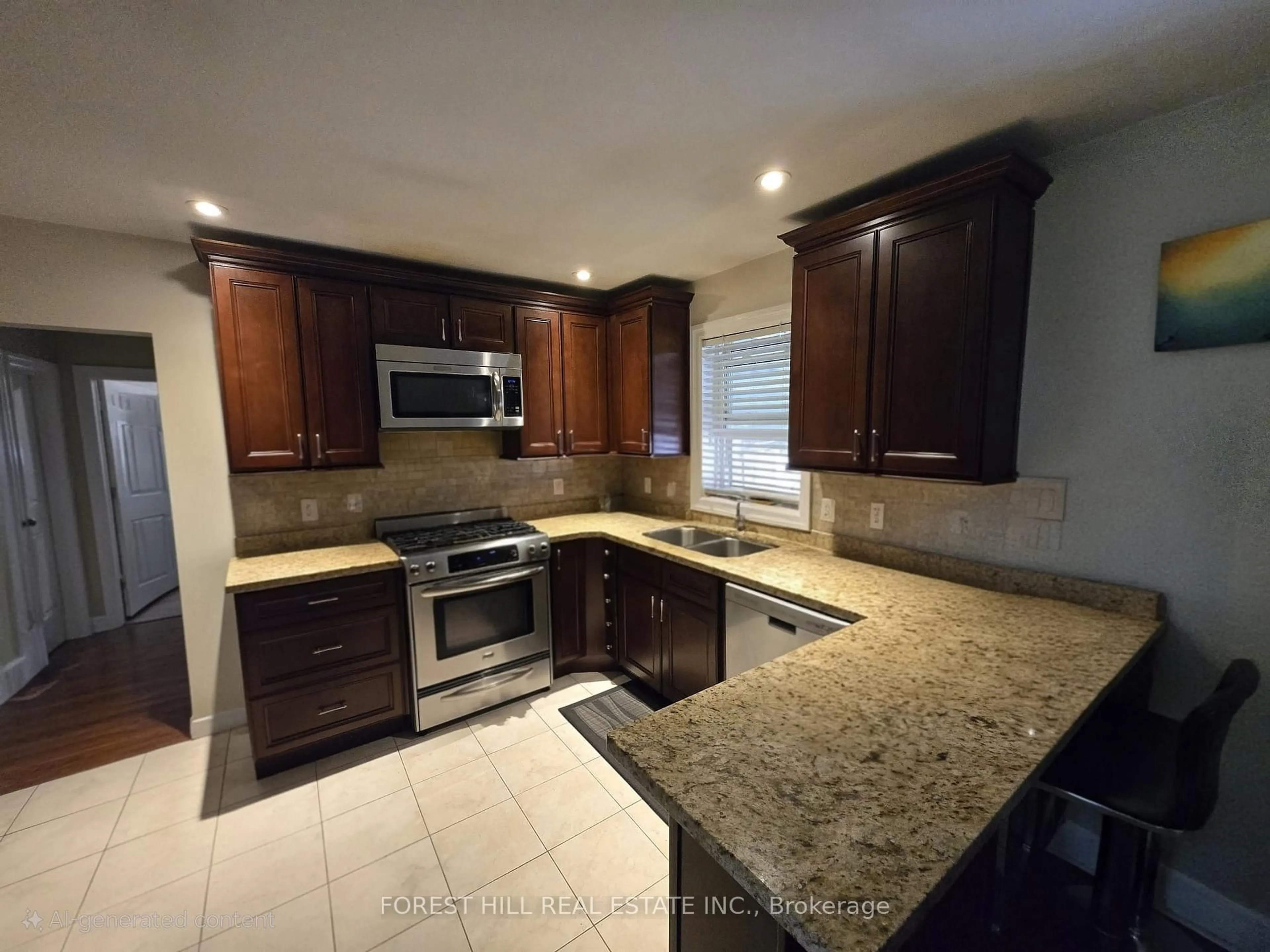 Open concept kitchen, ceramic/tile floor for 272 Richard Clark Dr, Toronto Ontario M3M 1W4