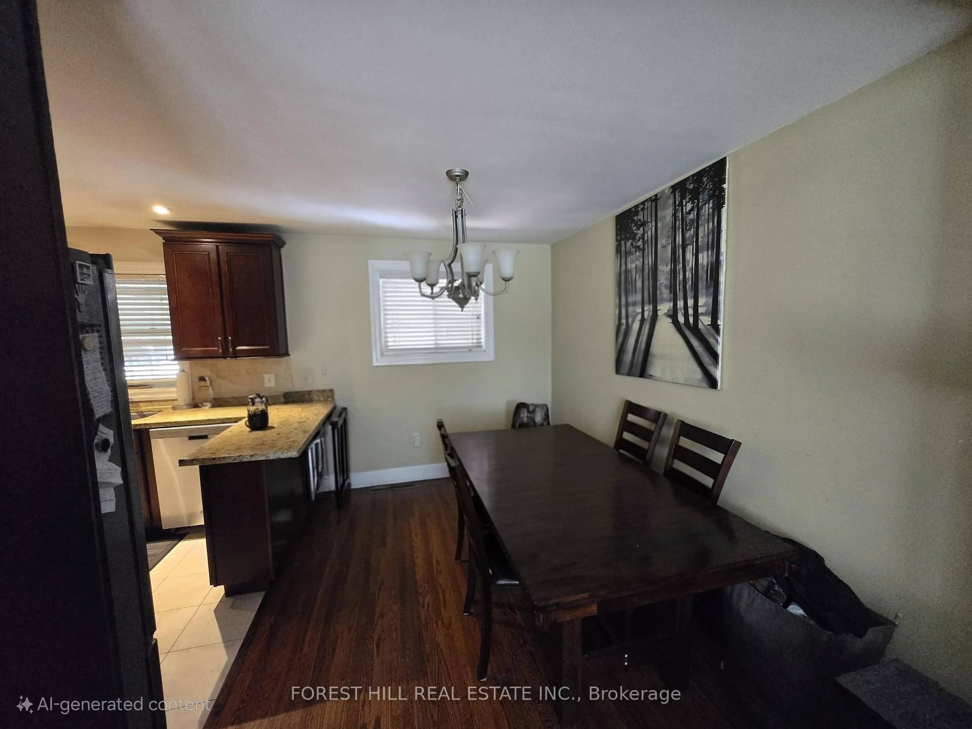 Dining room, wood/laminate floor for 272 Richard Clark Dr, Toronto Ontario M3M 1W4
