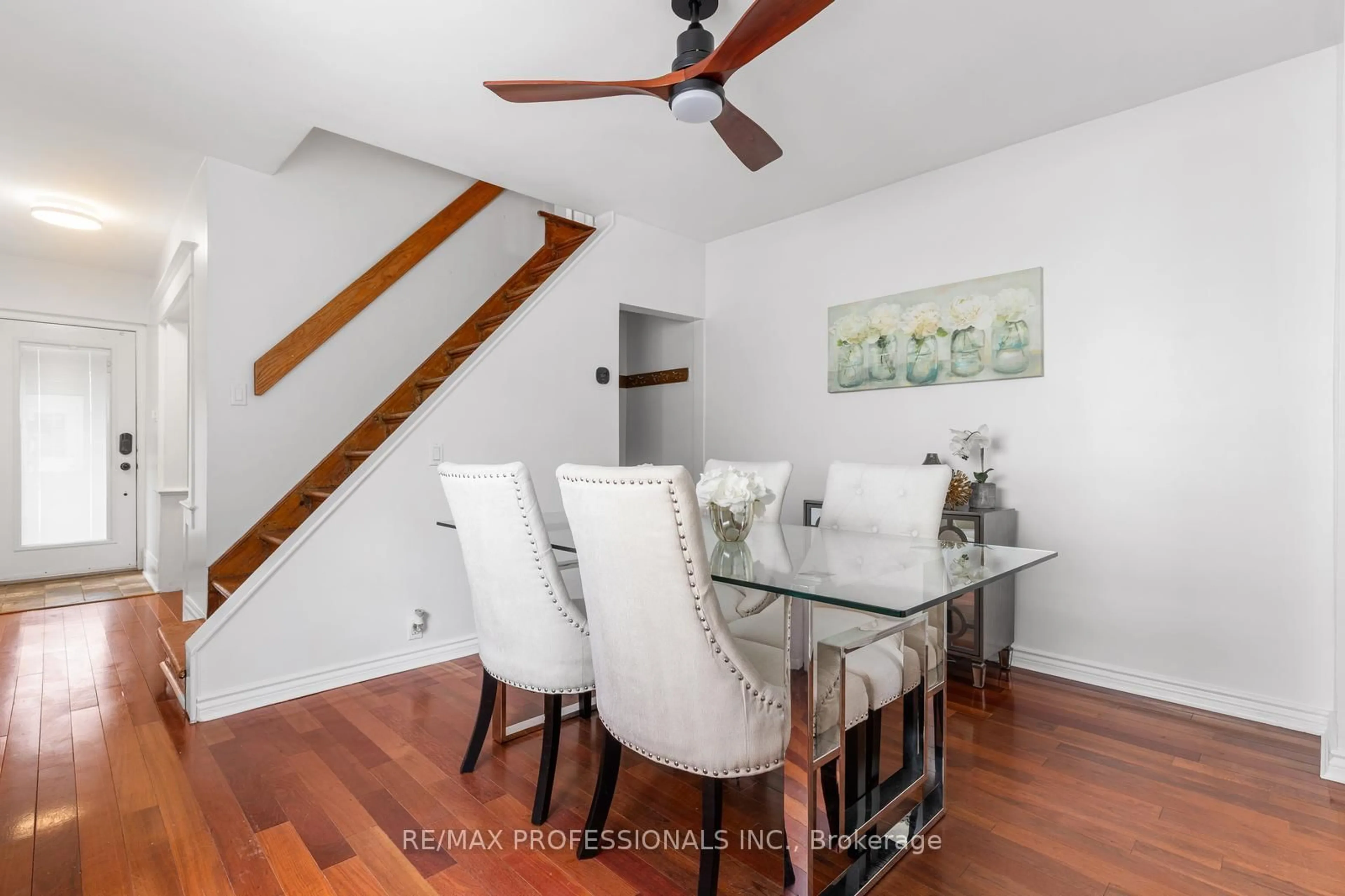Dining room, wood/laminate floor for 26 Norval St, Toronto Ontario M6N 3Z2