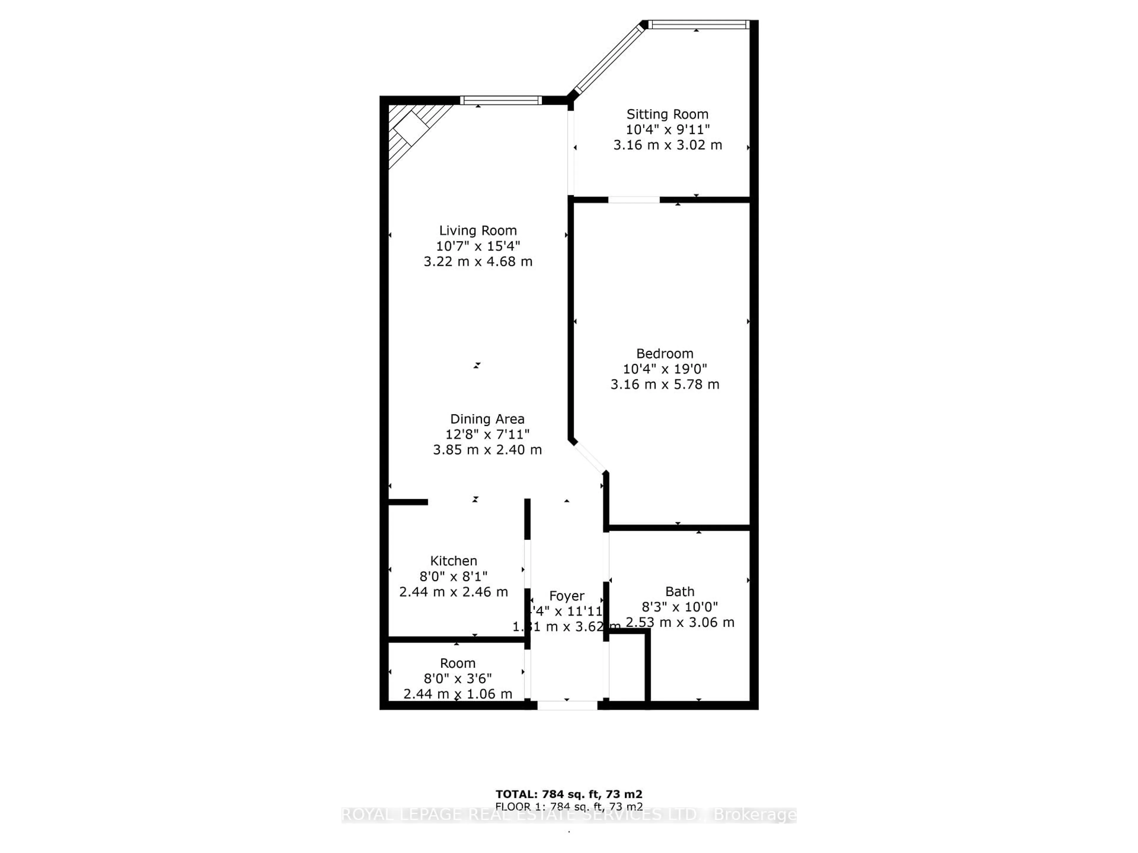 Floor plan for 1 Ripley Ave #516, Toronto Ontario M6S 4Z6