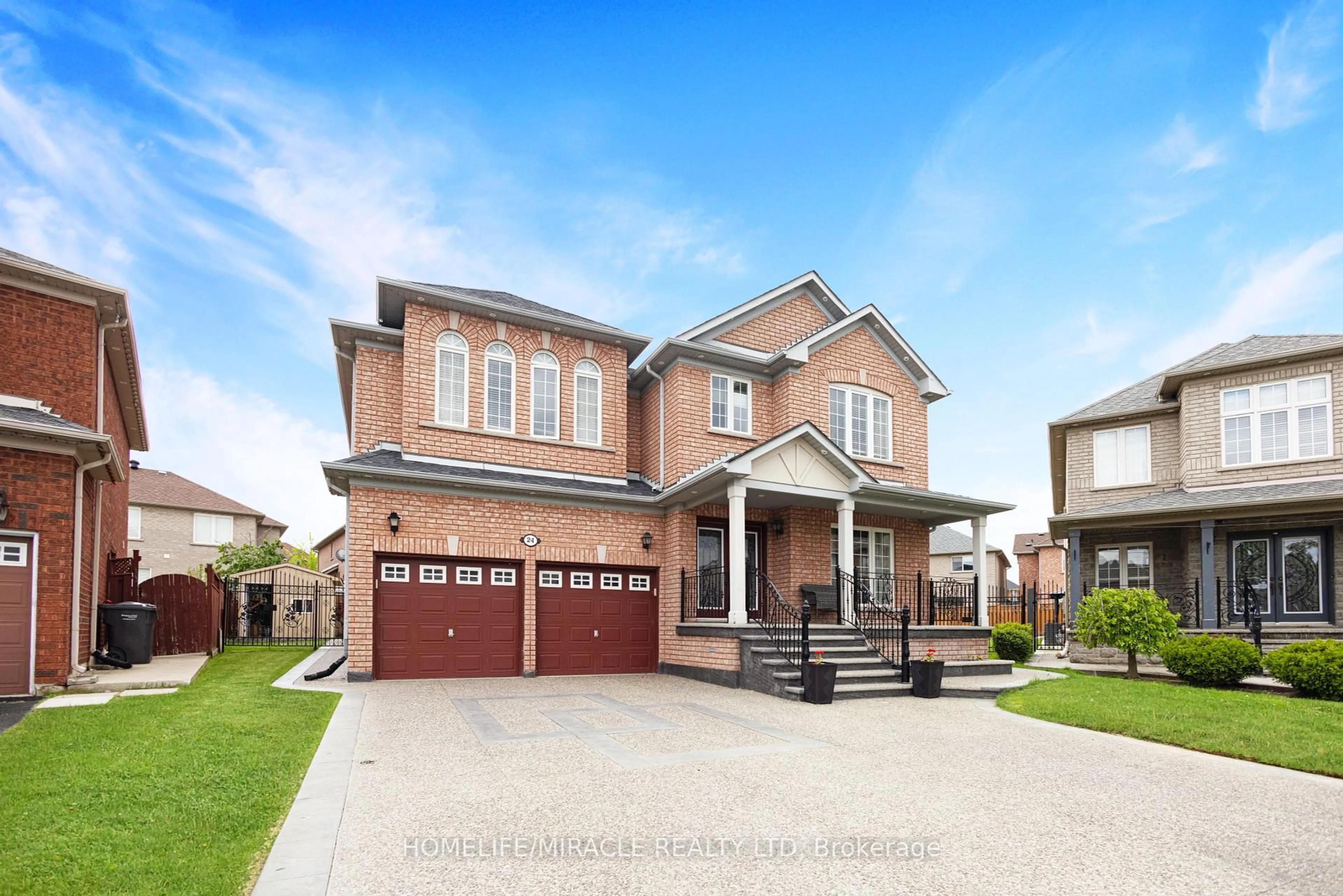 Home with brick exterior material, street for 24 Fauna Crt, Brampton Ontario L6R 3C6