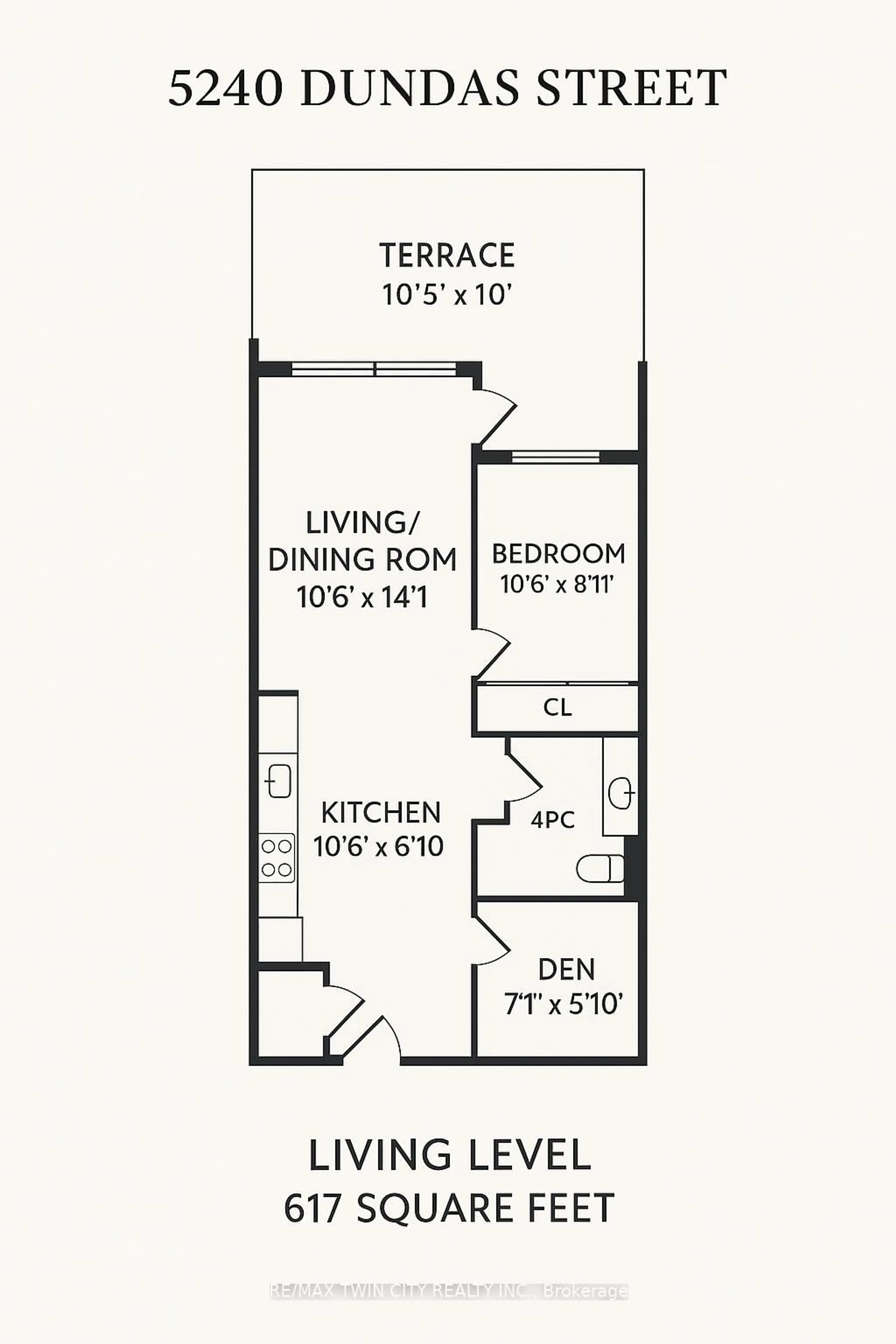 Floor plan for 5240 Dundas St #215, Burlington Ontario L7L 0J6