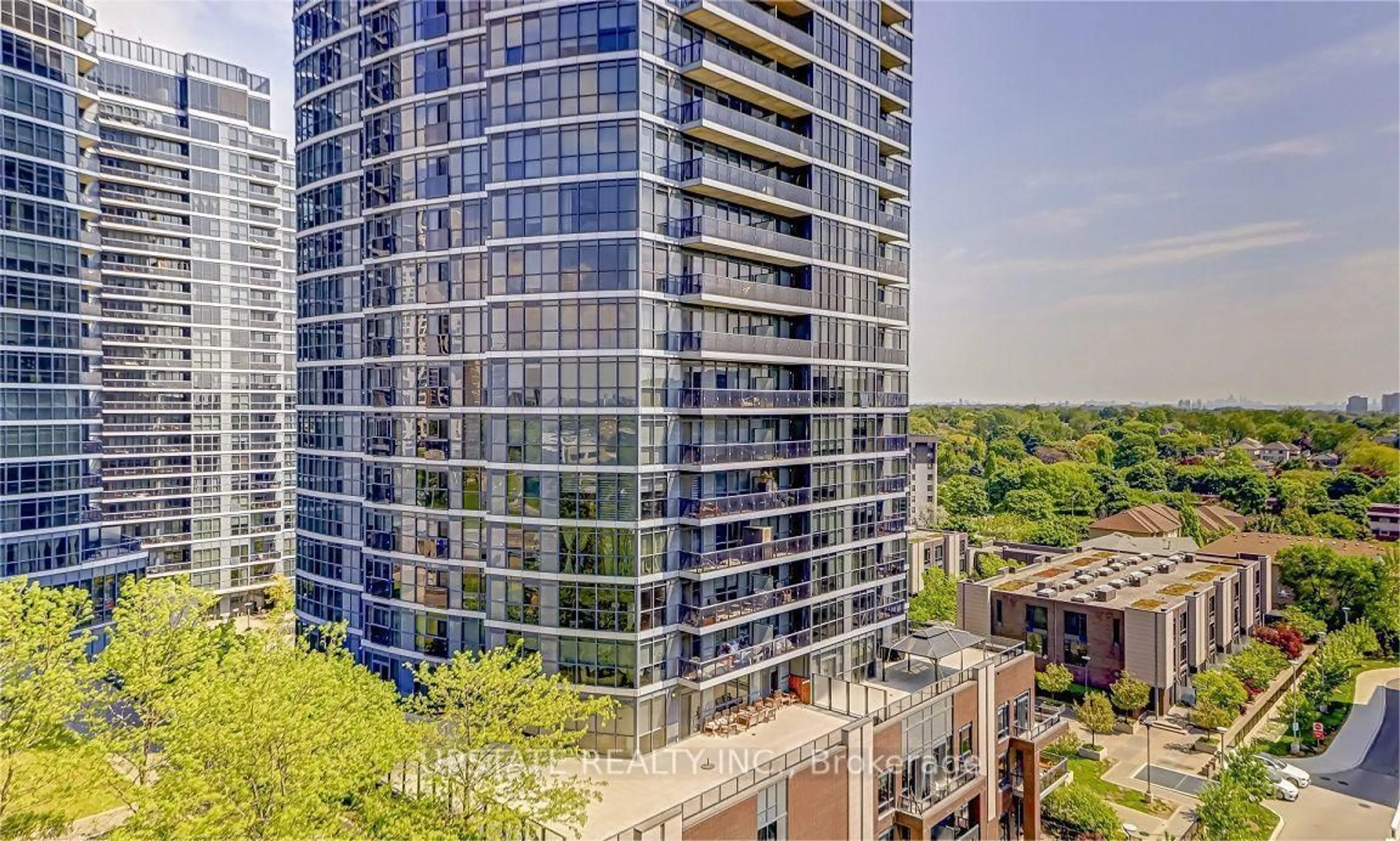A pic from outside/outdoor area/front of a property/back of a property/a pic from drone, city buildings view from balcony for 30 Gibbs Rd #710, Toronto Ontario M9B 0E4