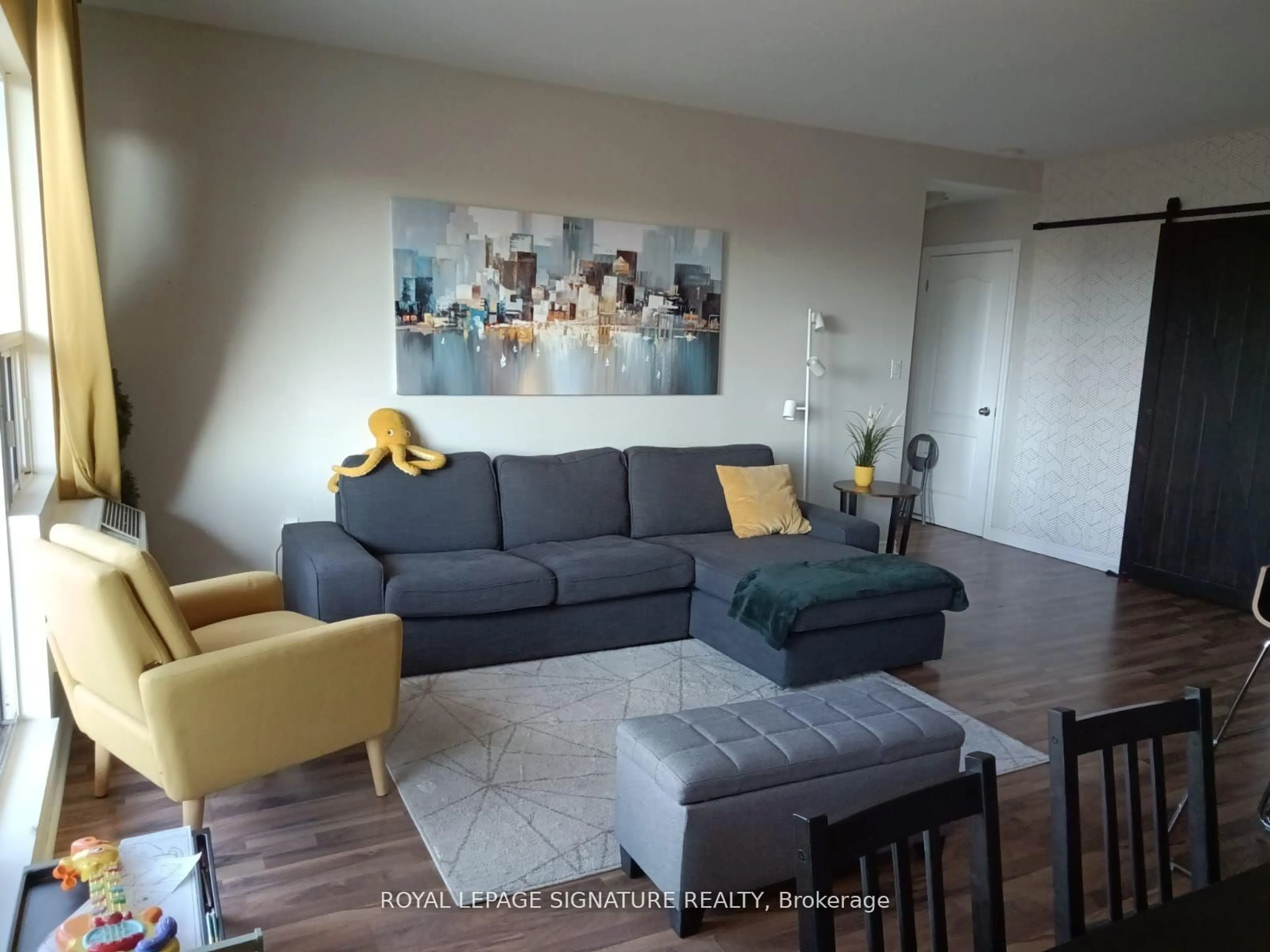 Living room with furniture, unknown for 60 Gulliver Rd #404, Toronto Ontario M6M 2A6