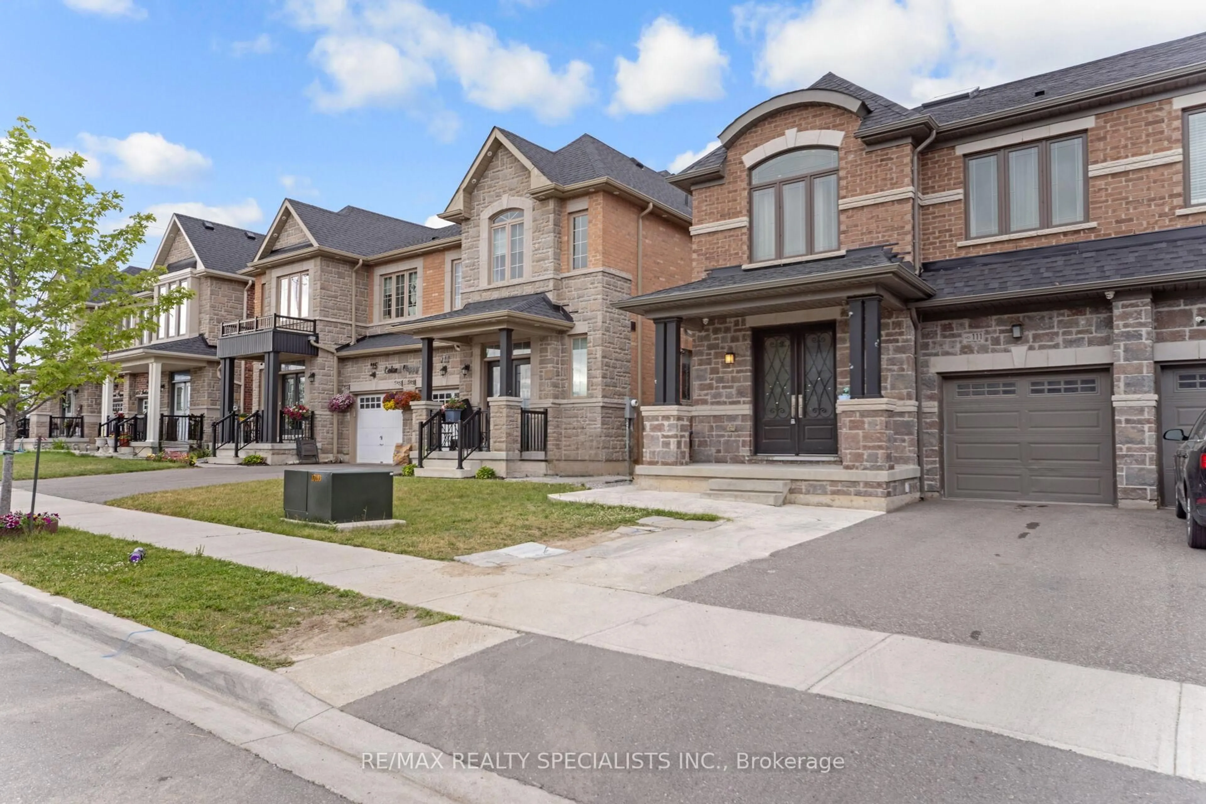 Home with brick exterior material, street for 111 Iceland Poppy Tr, Brampton Ontario L7A 0N3