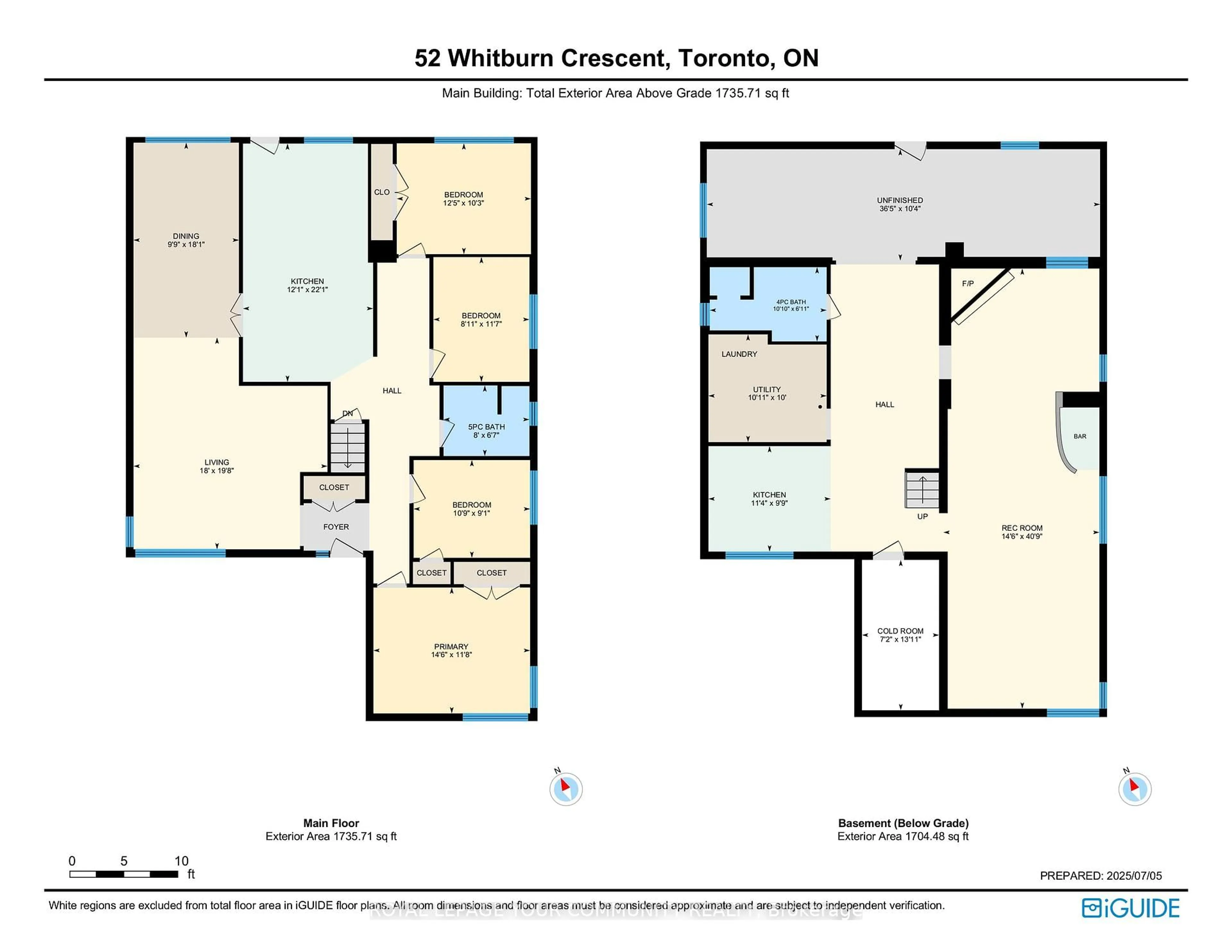 Floor plan for 52 Whitburn Cres, Toronto Ontario M3M 2S4