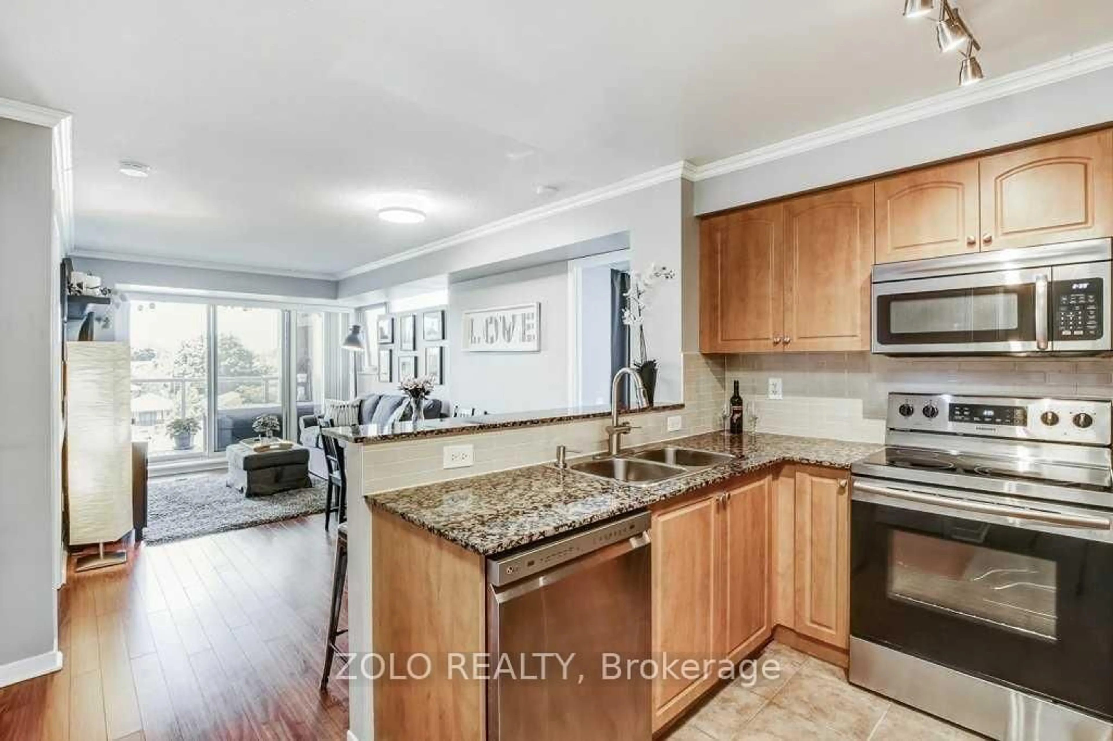 Open concept kitchen, unknown for 1040 The Queensway St #409, Toronto Ontario M8Z 0A7