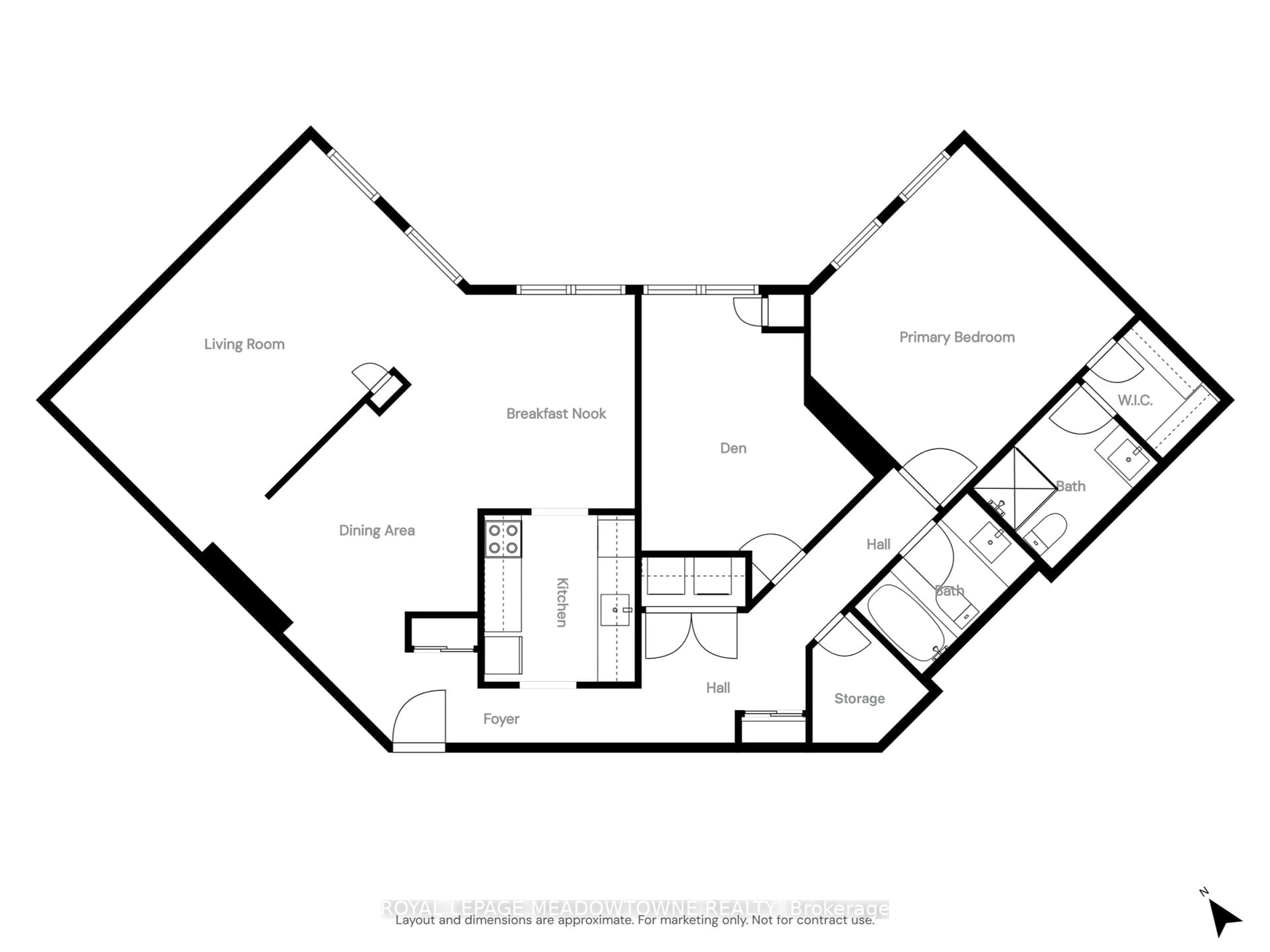 Floor plan for 3650 Kaneff Cres #908, Mississauga Ontario L5A 4A1