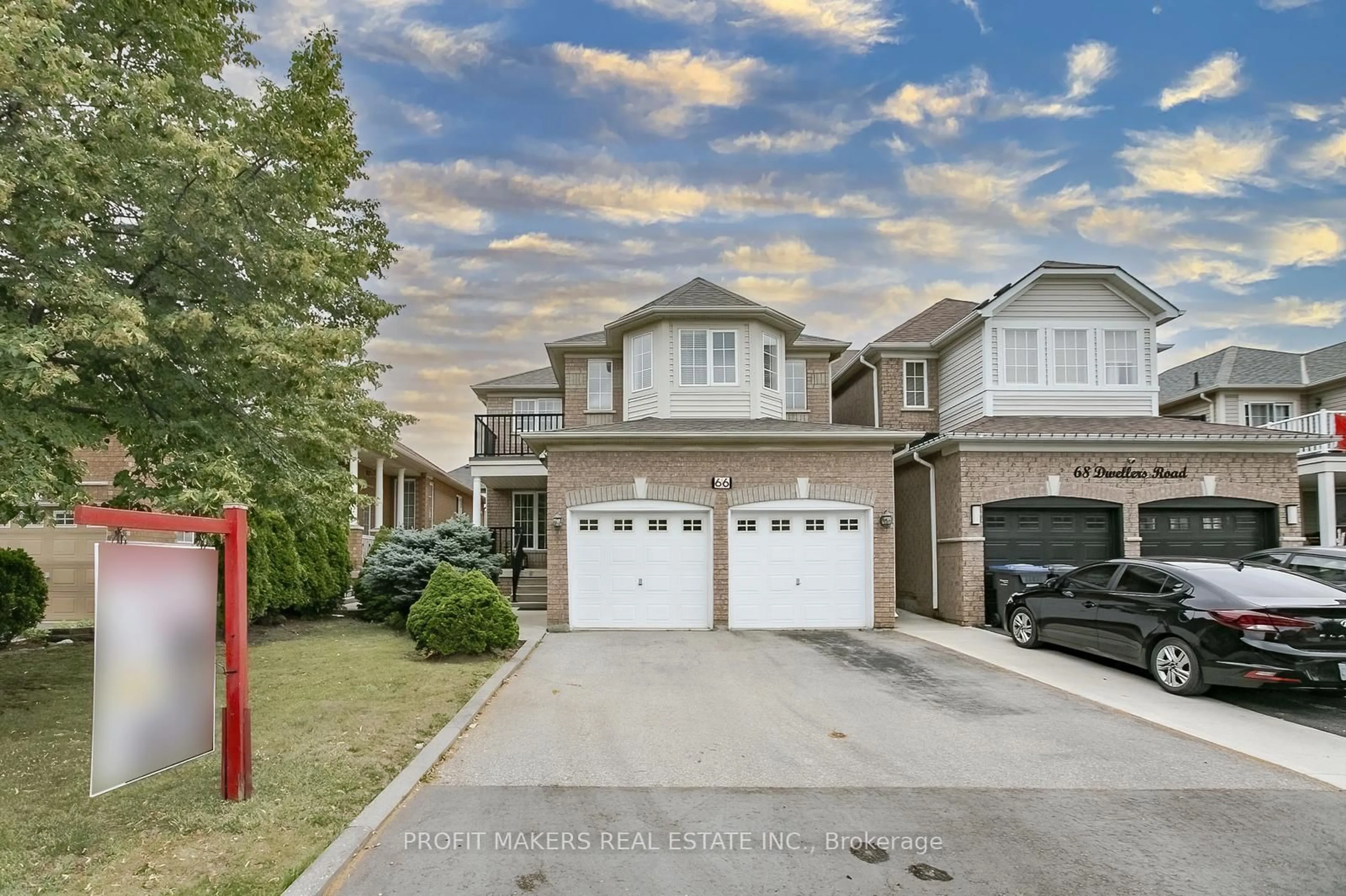A pic from outside/outdoor area/front of a property/back of a property/a pic from drone, street for 66 Dwellers Rd, Brampton Ontario L6X 5B9