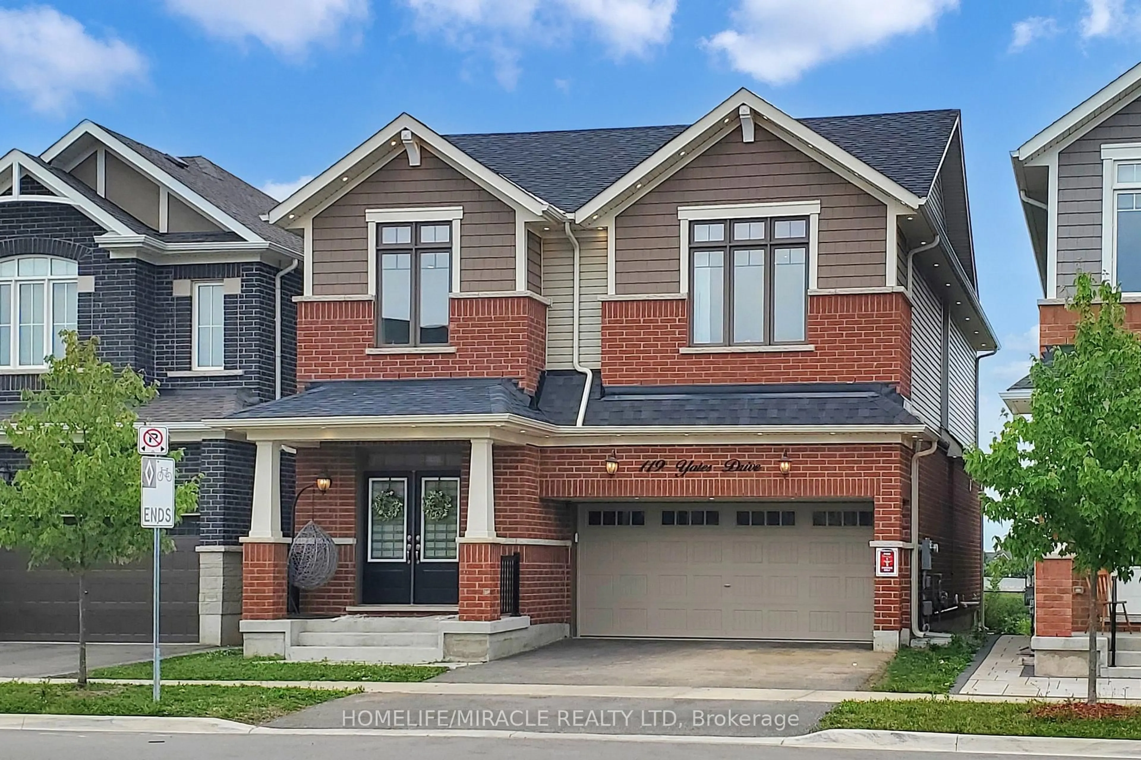 Home with brick exterior material, street for 119 Yates Dr, Milton Ontario L9E 1S5