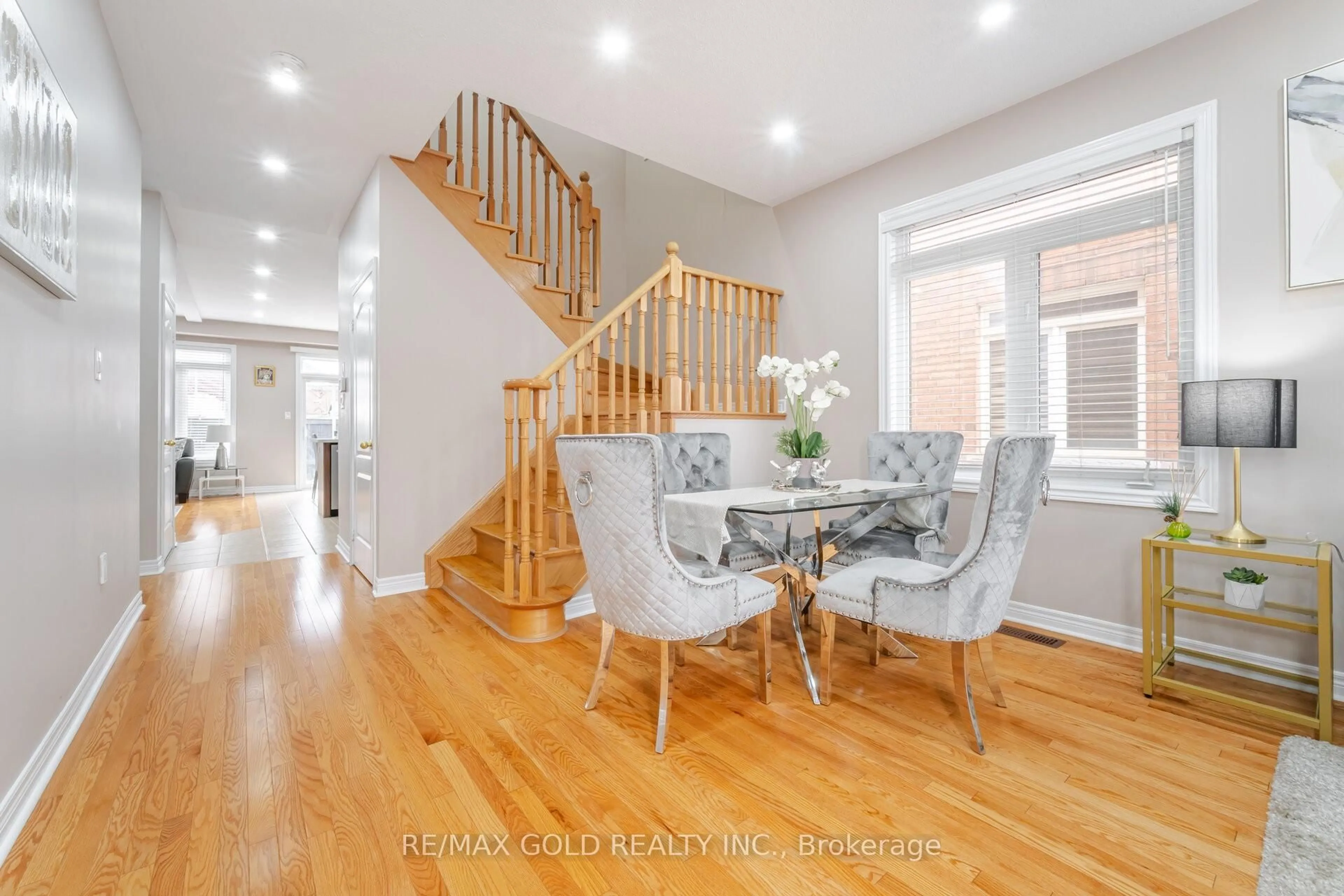 Dining room, wood/laminate floor for 42 Literacy Dr, Brampton Ontario L6P 3G3