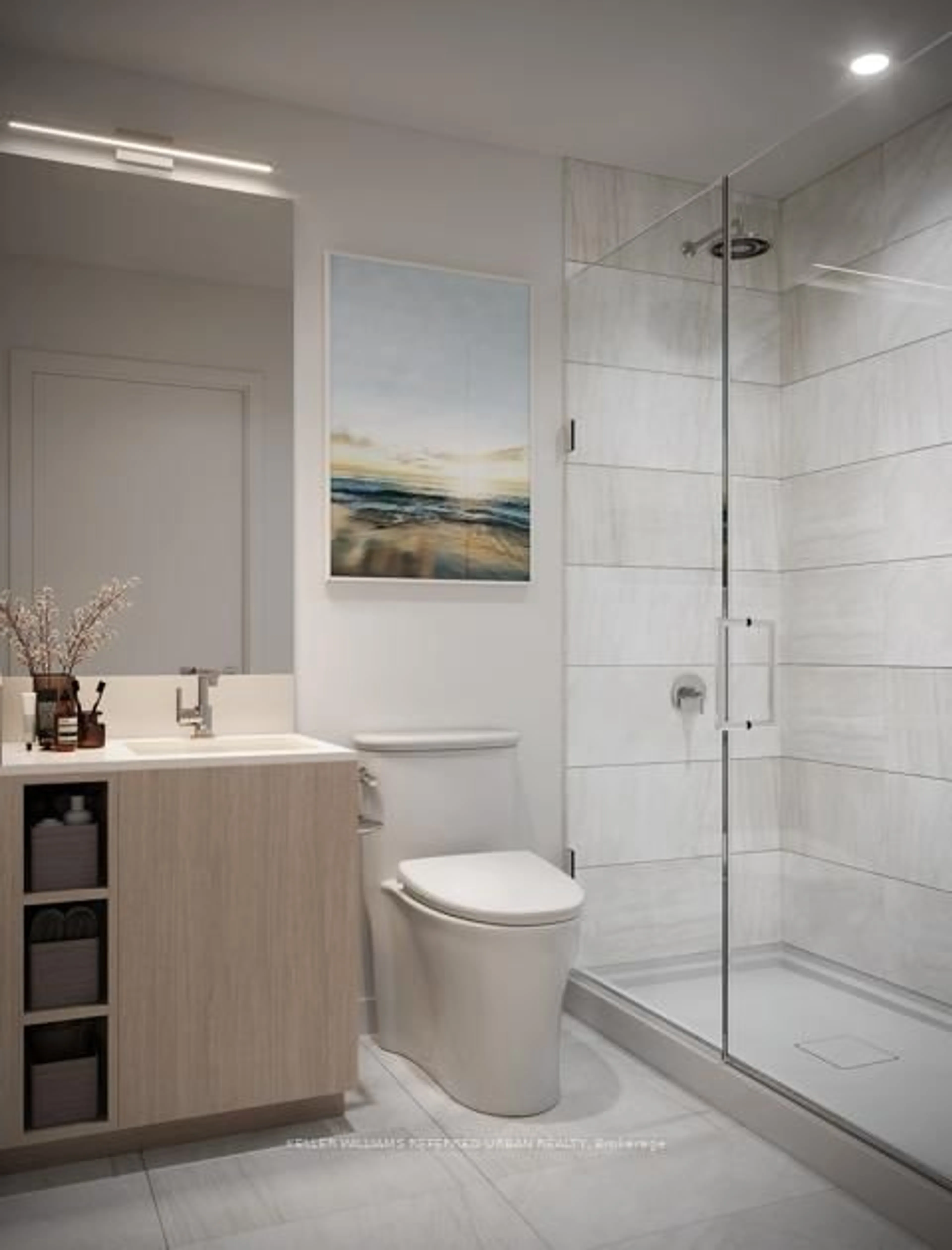 Contemporary bathroom, ceramic/tile floor for 1381 Lakeshore Rd #655, Mississauga Ontario L5E 1G6