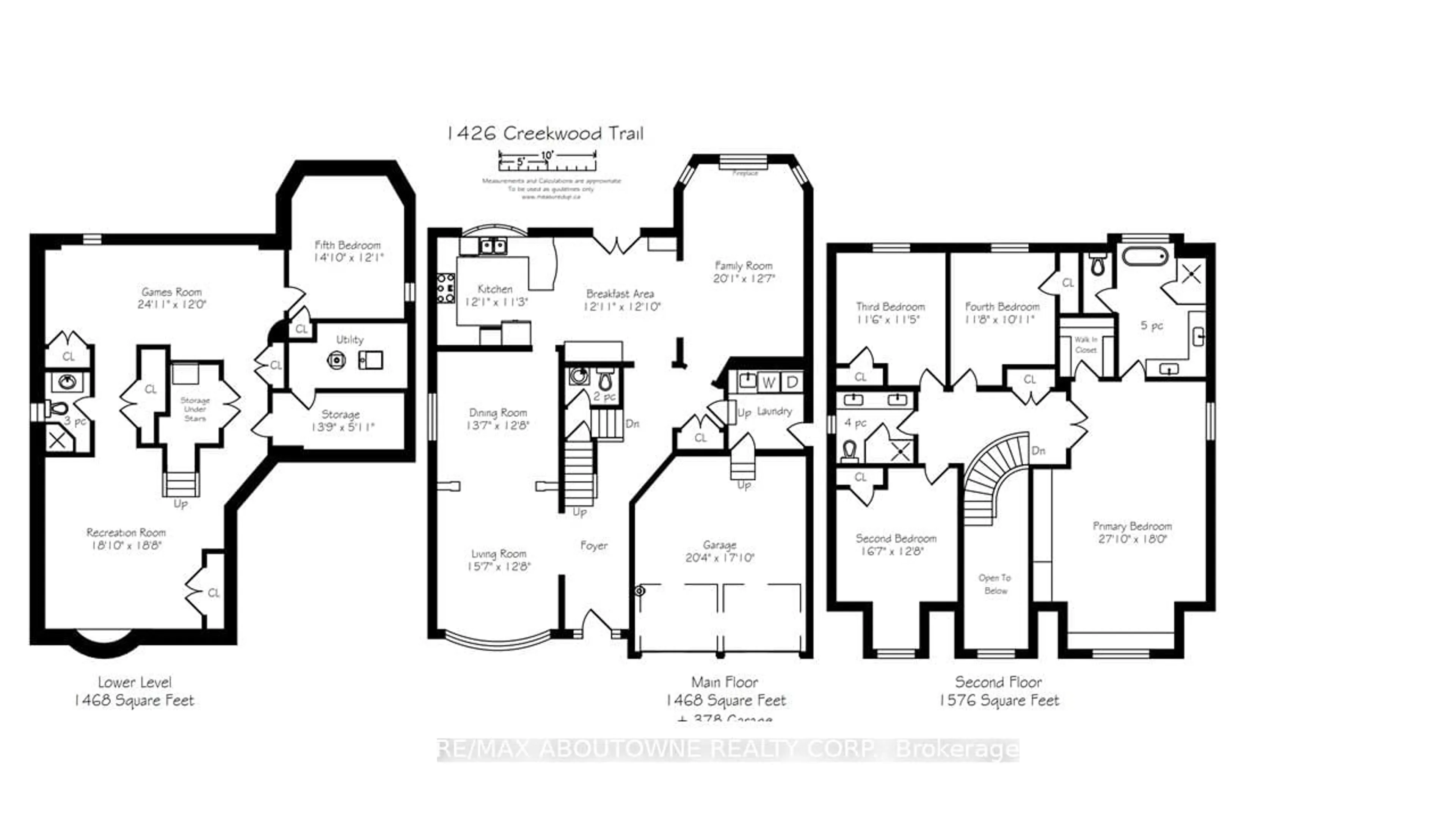 Floor plan for 1426 Creekwood Tr, Oakville Ontario L6H 6E6
