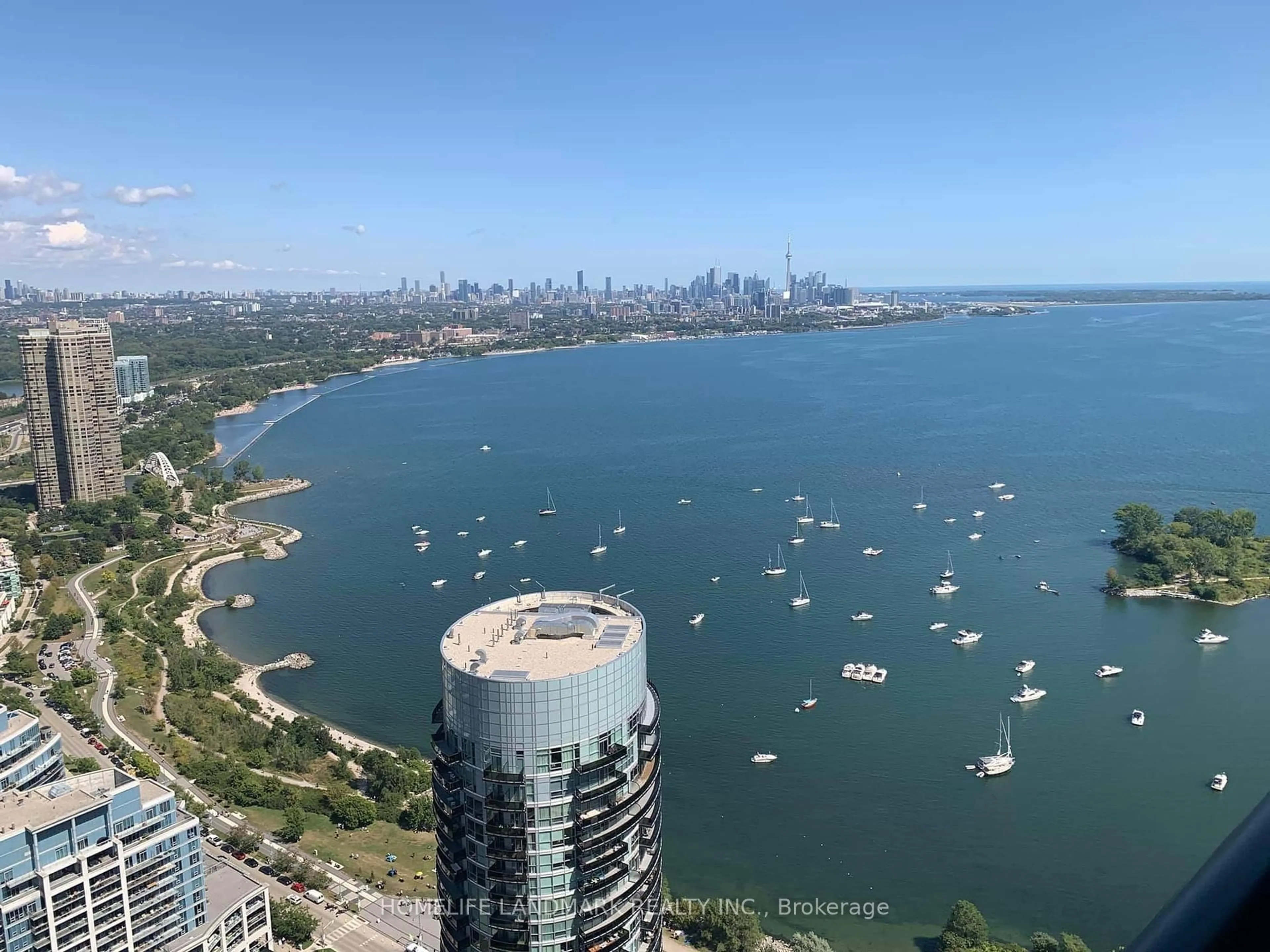 A pic from outside/outdoor area/front of a property/back of a property/a pic from drone, water/lake/river/ocean view for 56 Annie Craig Dr #LPH05, Toronto Ontario M8V 0C8